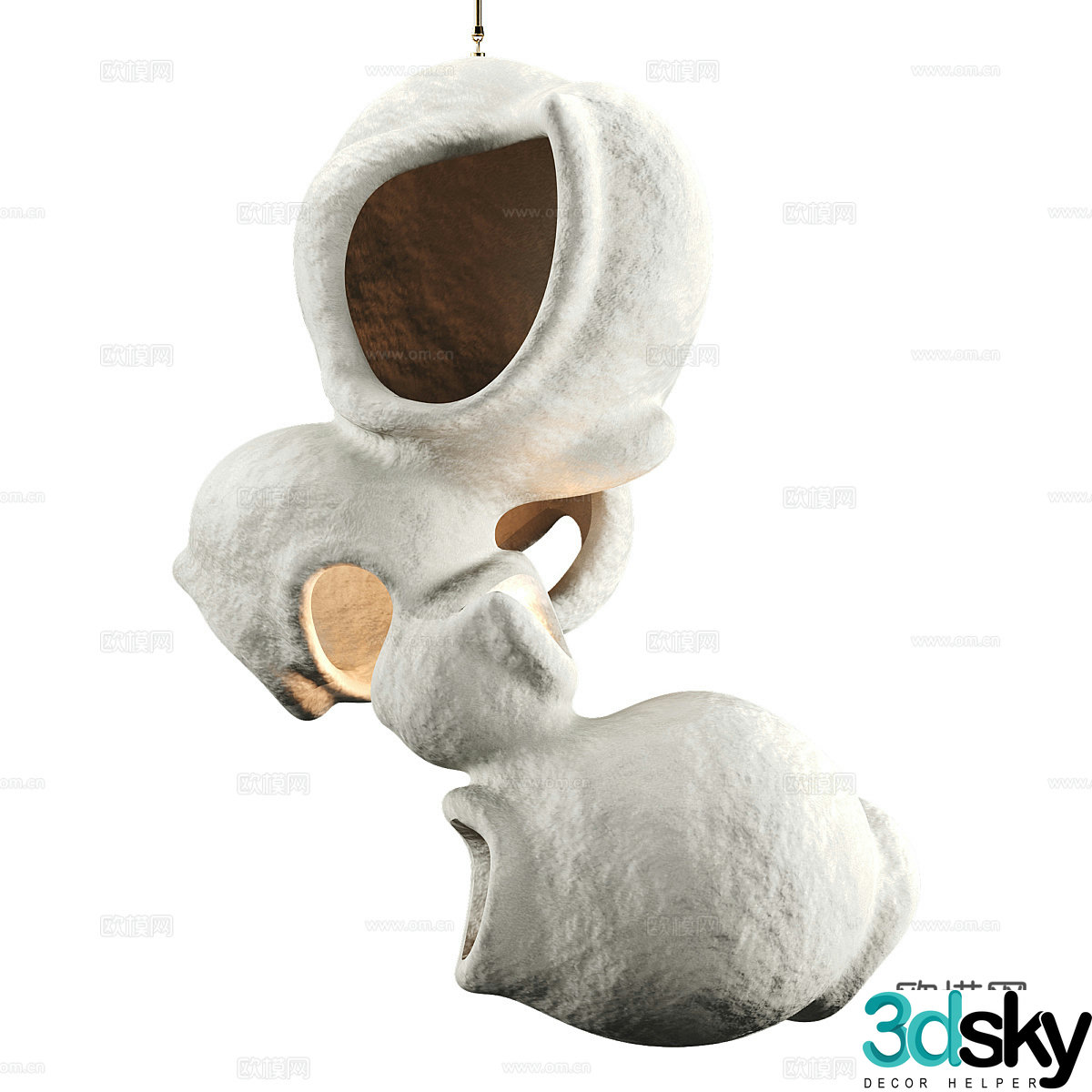 New Chinese coffee table pot decorative chandelier 3D model