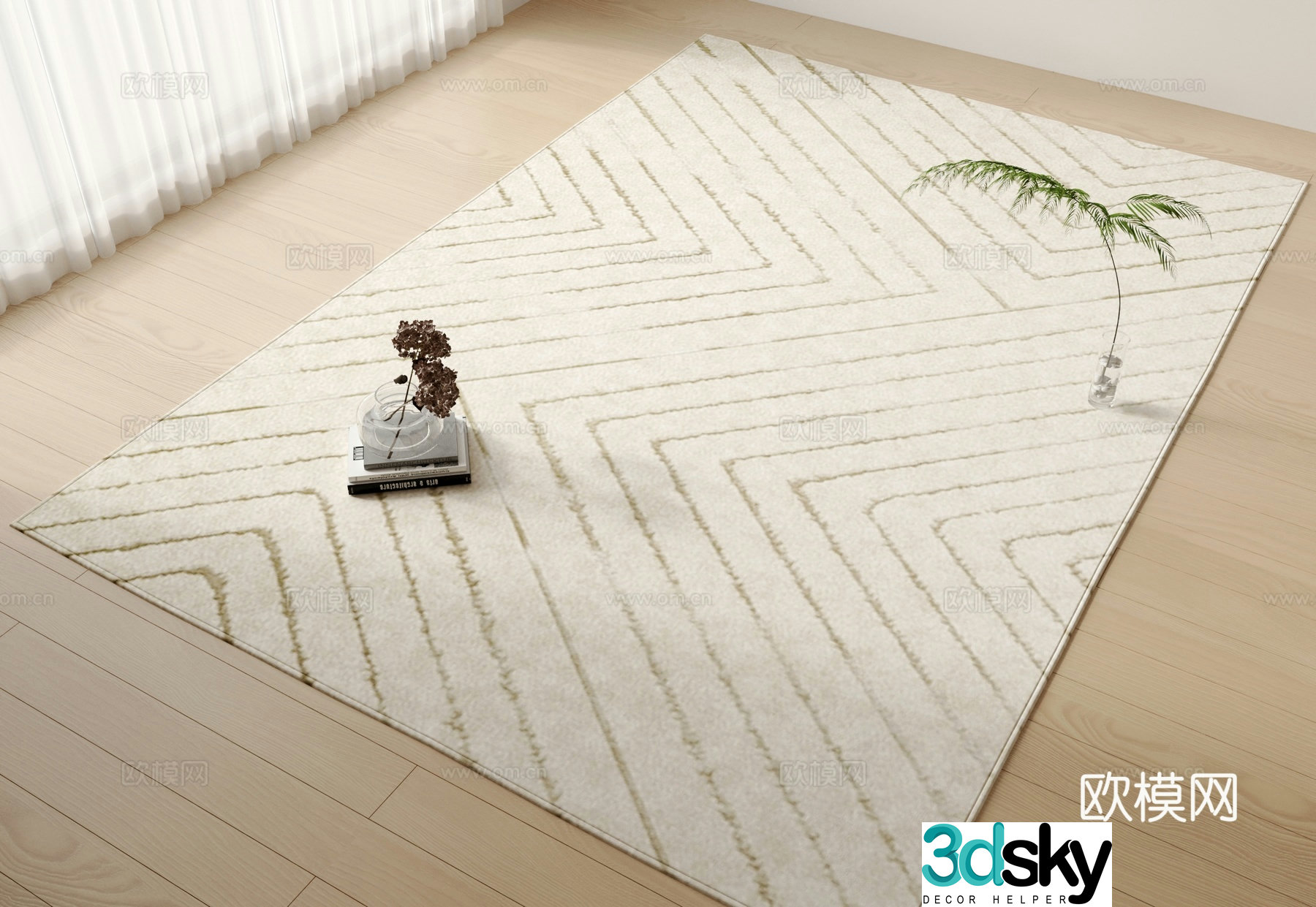 Modern Cream Carpet 3d Model