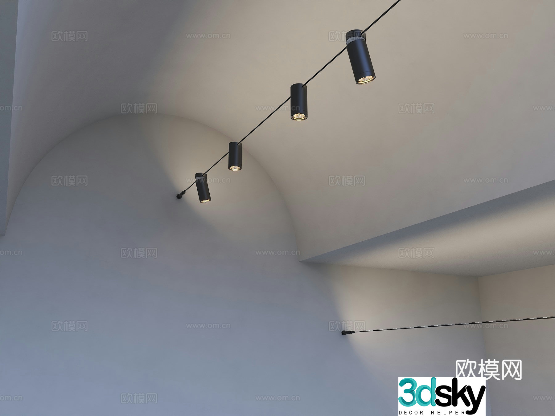 Modern wall washing lamp spotlight skyline spotlight combination light strip skyline lamp line lamp line lamp steel 3d model