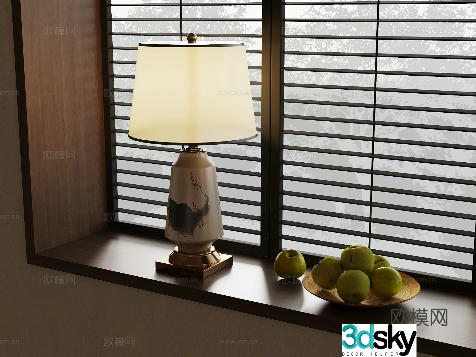 26 new Chinese desk lamp 3D model