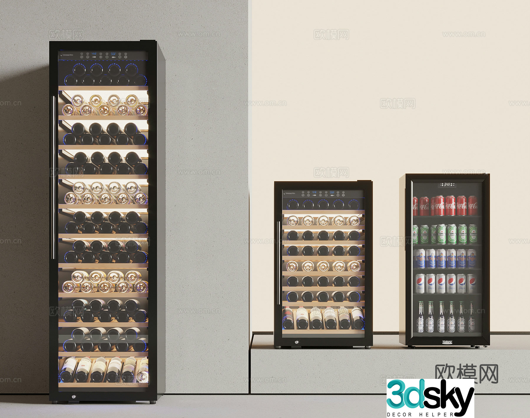 018 wine cabinet modern wine cabinet small refrigerator_Wuji 3d model