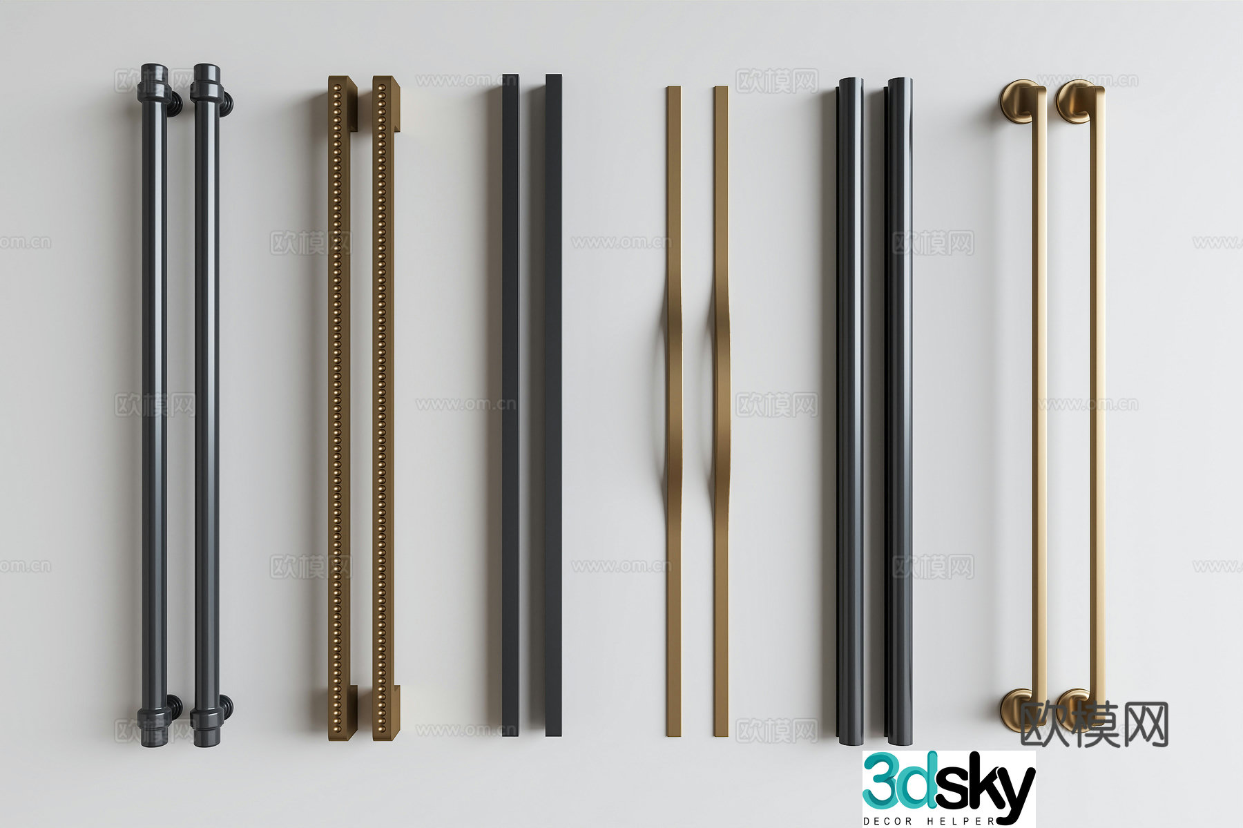 Modern handle cabinet door handle door handle glass door handle door handle door handle long handle 3d model