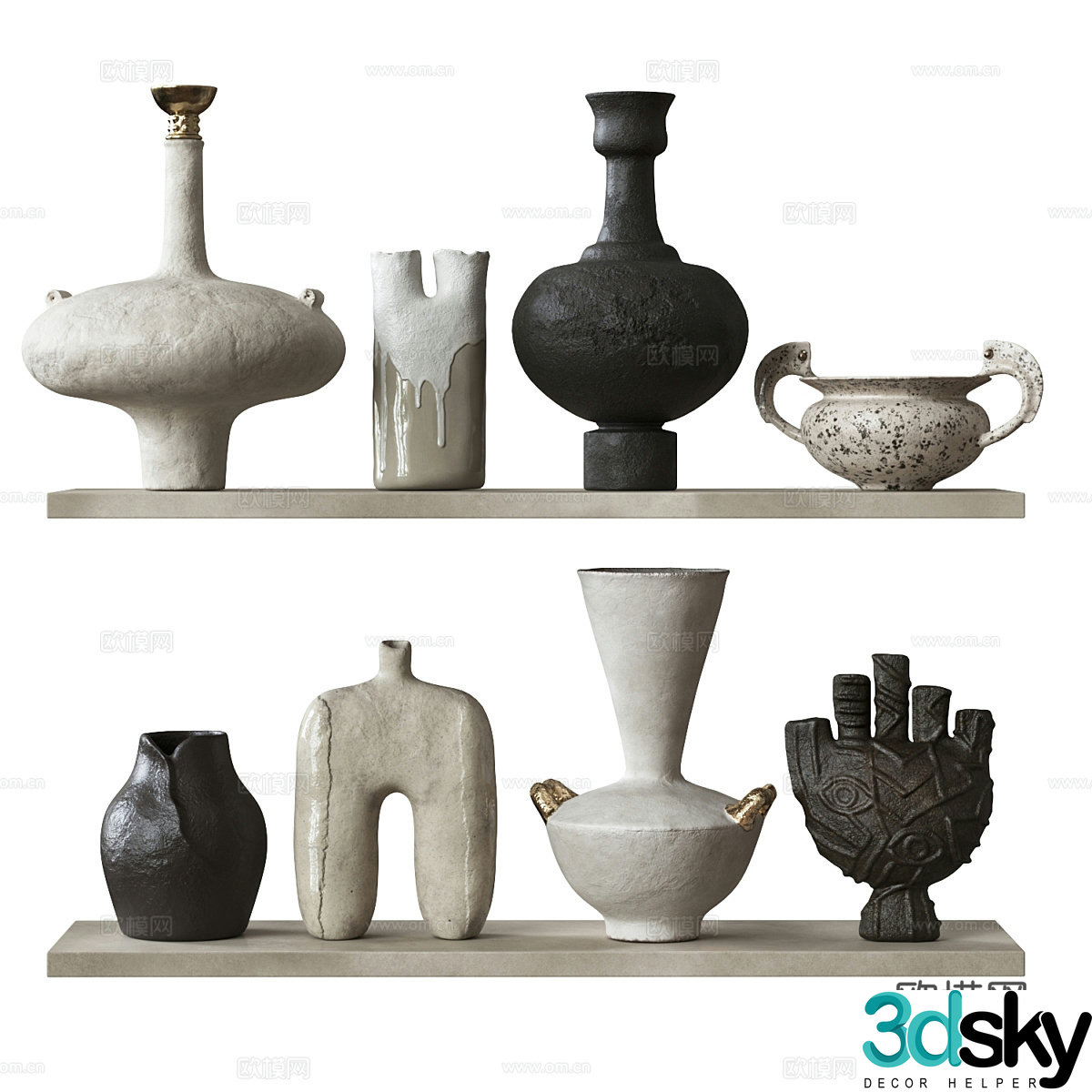 New Chinese style Wasabi pot vase 3D model