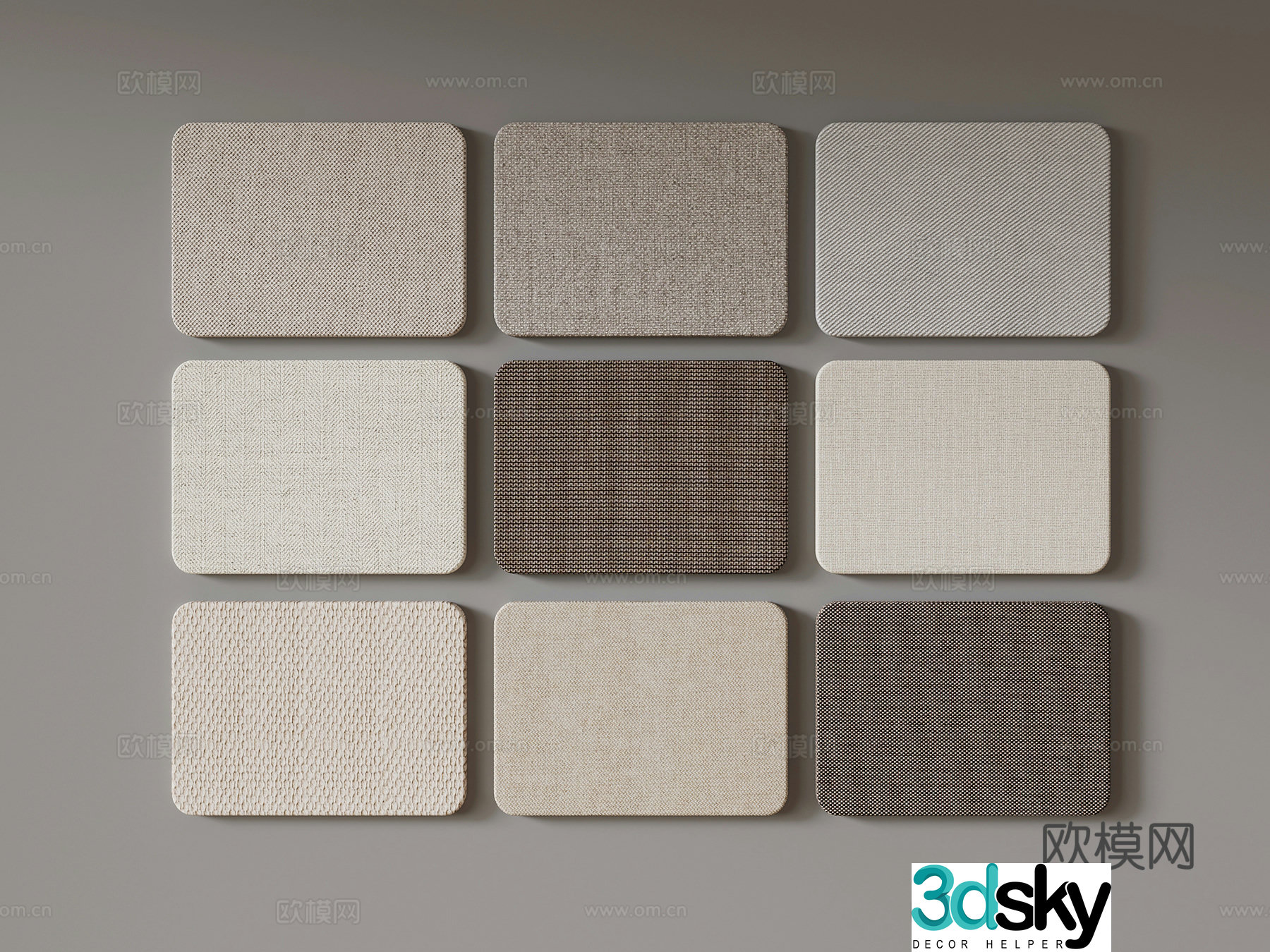22 fabric modern wall panel wall cloth fabric 3d model