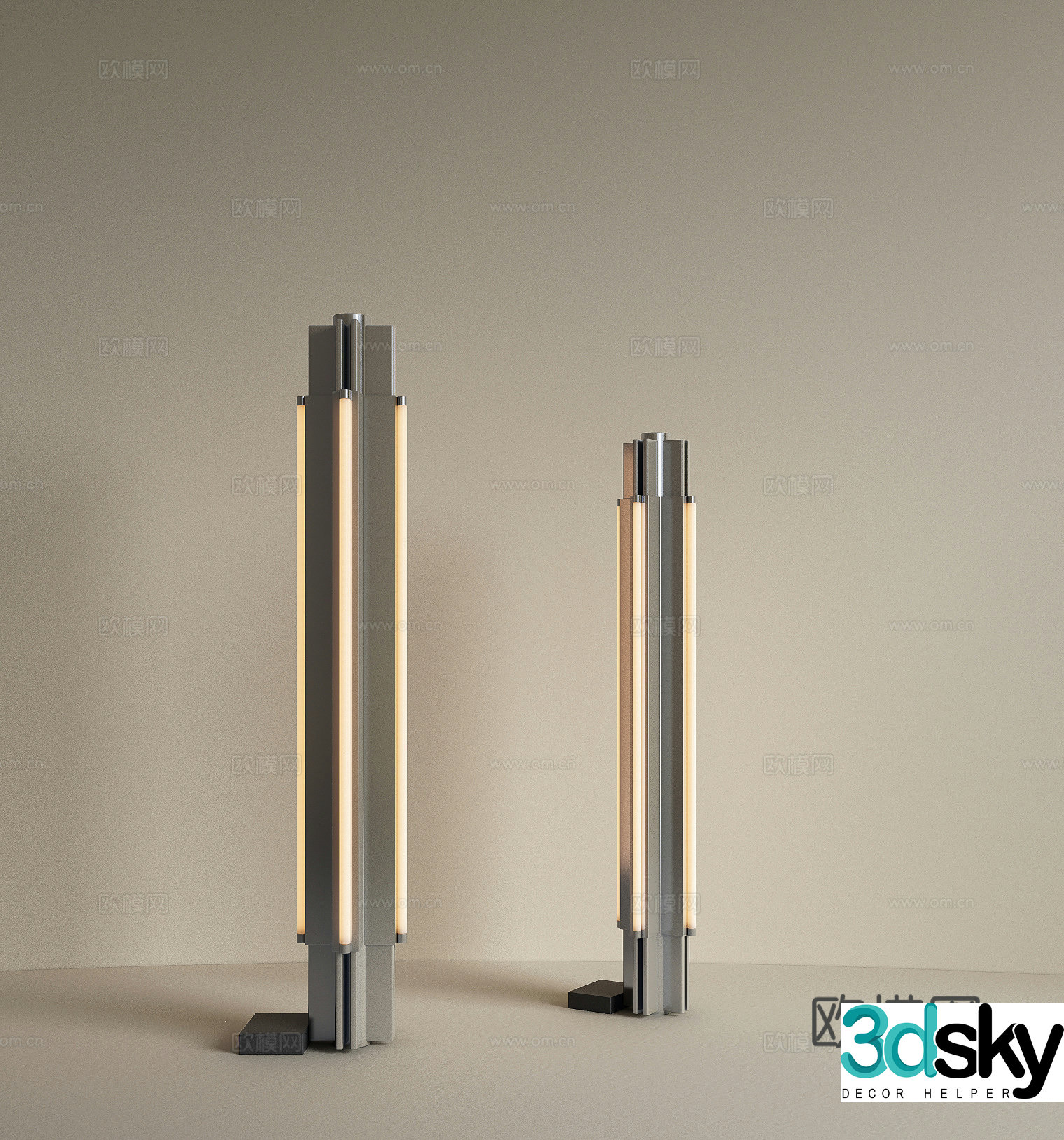 Industrial style floor lamp metal floor lamp living room floor lamp study room floor lamp creative floor lamp 3D model