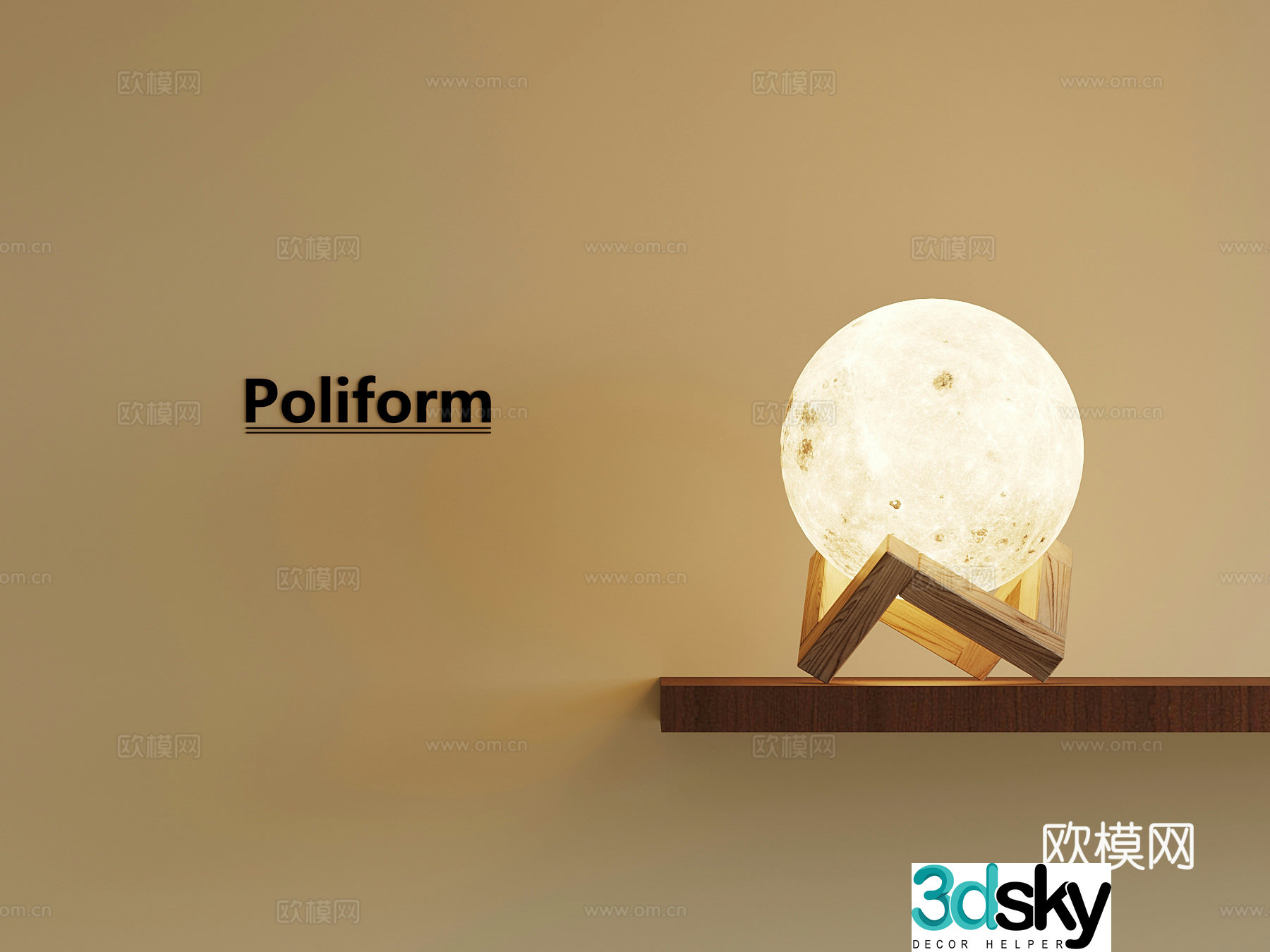 32 modern creative desk lamp moon desk lamp 3d model