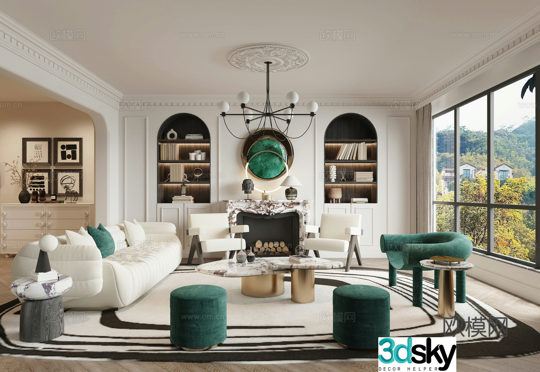 French living room 3d model