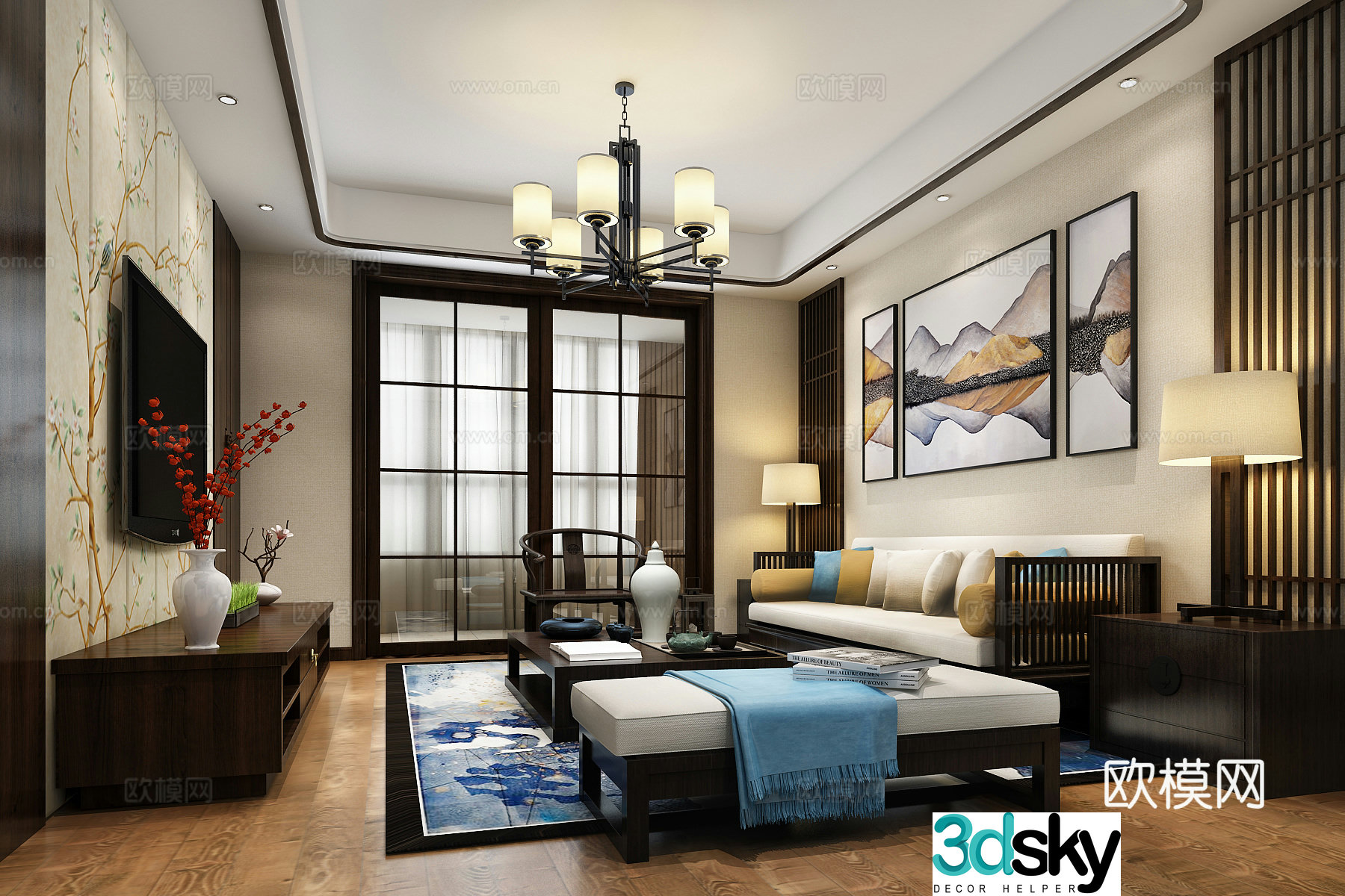New Chinese living room 3D model