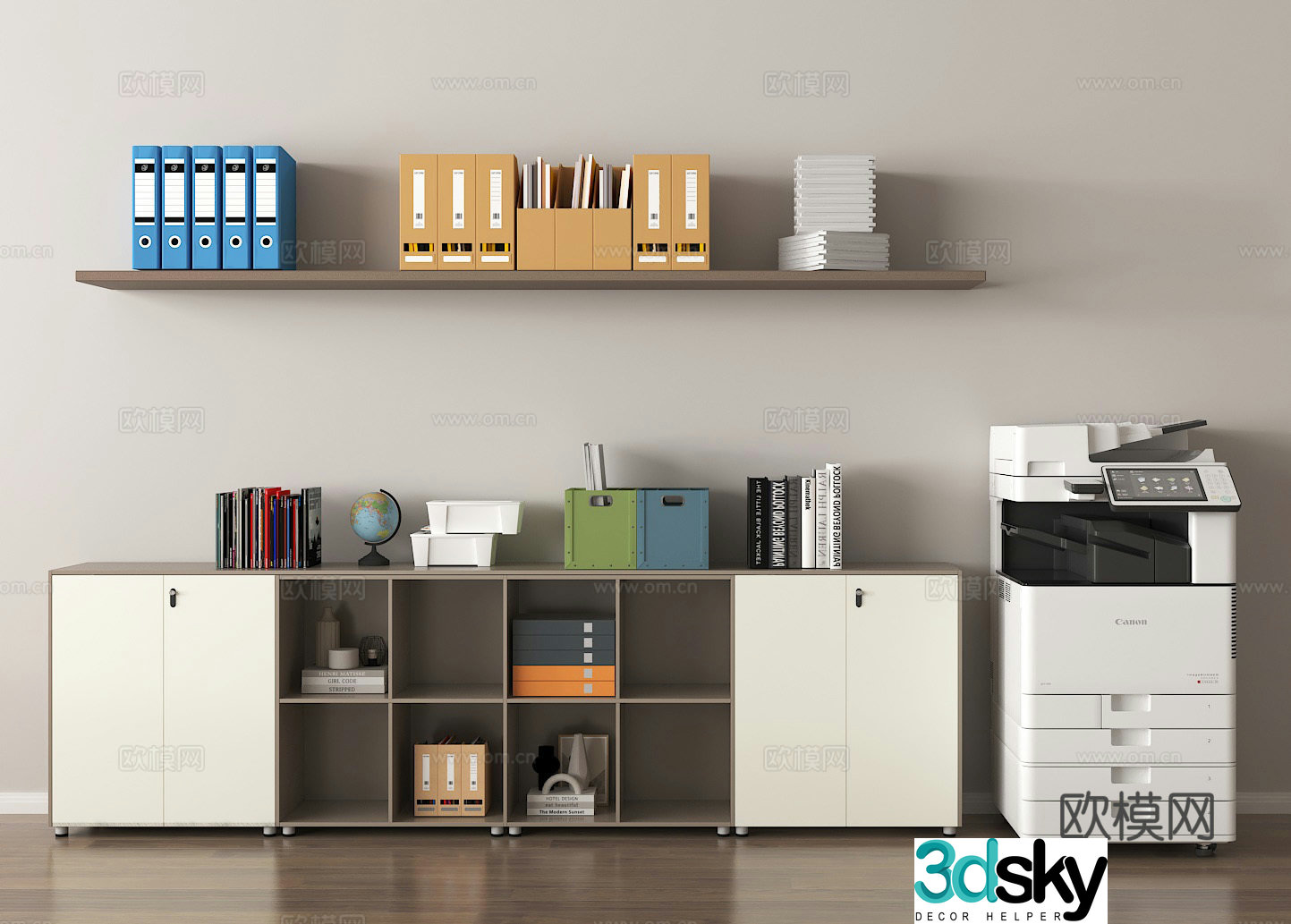 Office storage Document sorting Office furniture Information storage File rack Simple office space 3D model