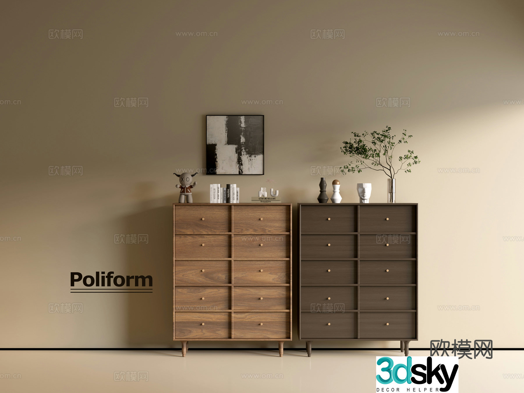 Modern wood grain cabinet ins wind minimalist wind cabinet whole cabinet sideboard balcony cabinet storage 3D model