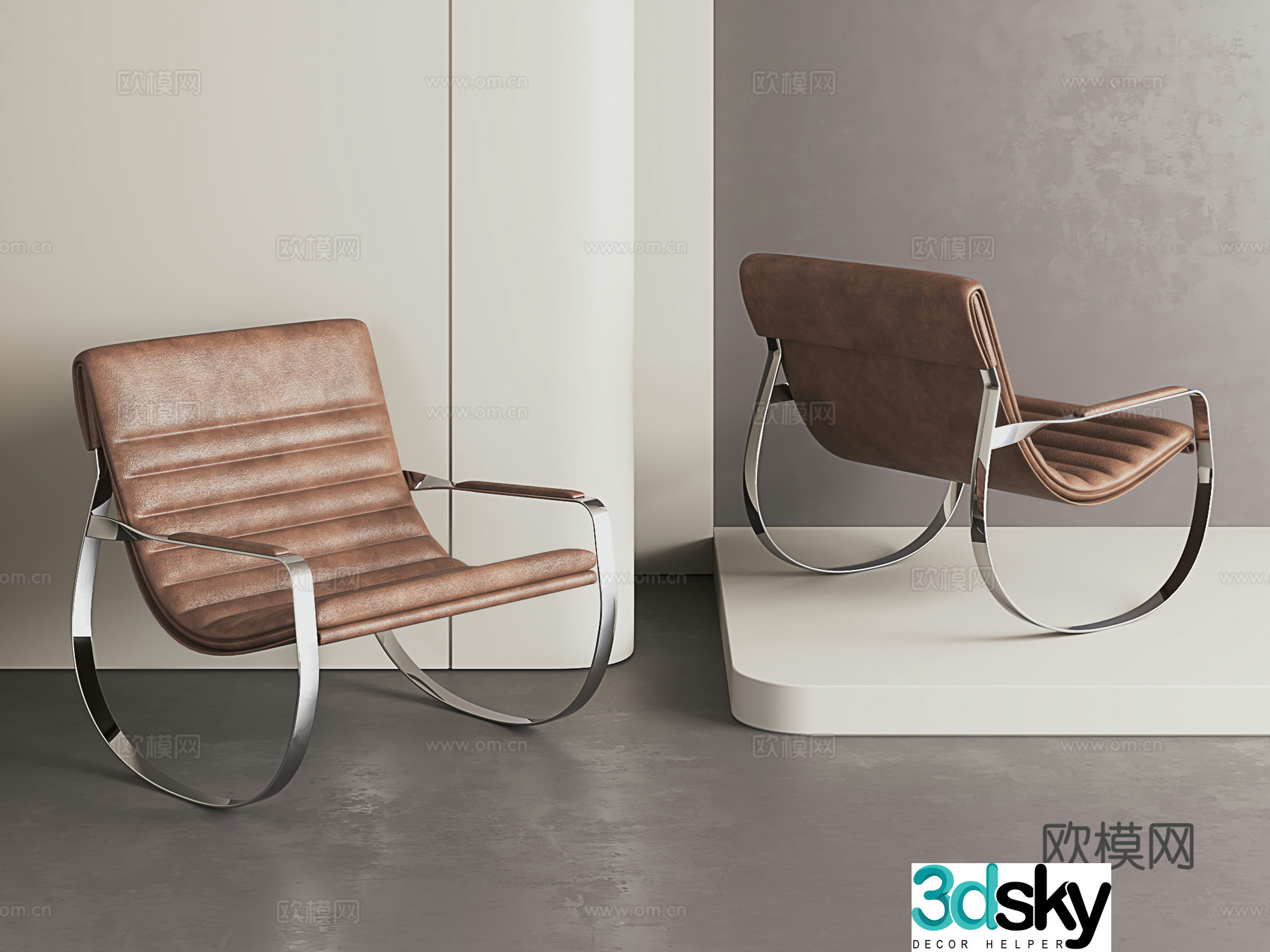 Modern minimalist leisure chair Light luxury simple leisure chair Nordic industrial leisure chair 3D model