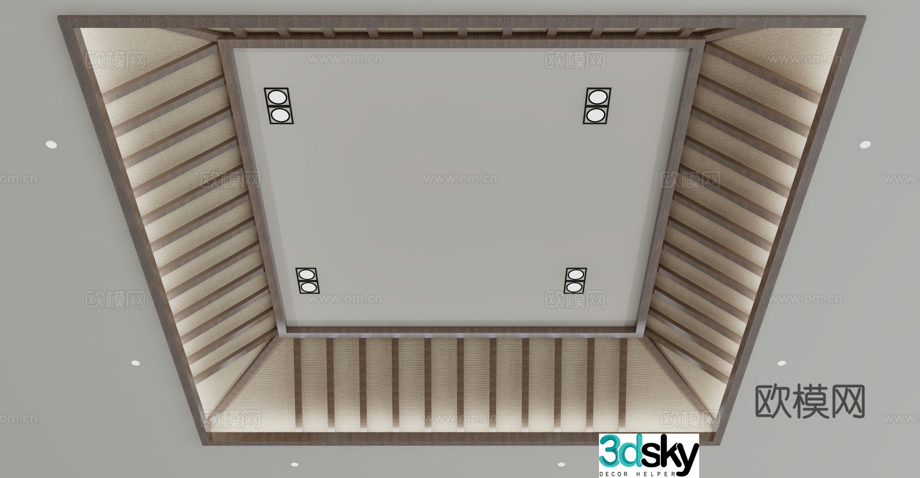 New Chinese style ceiling 3D model