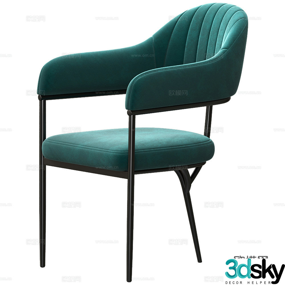 Modern Italian fabric single chair 3d model