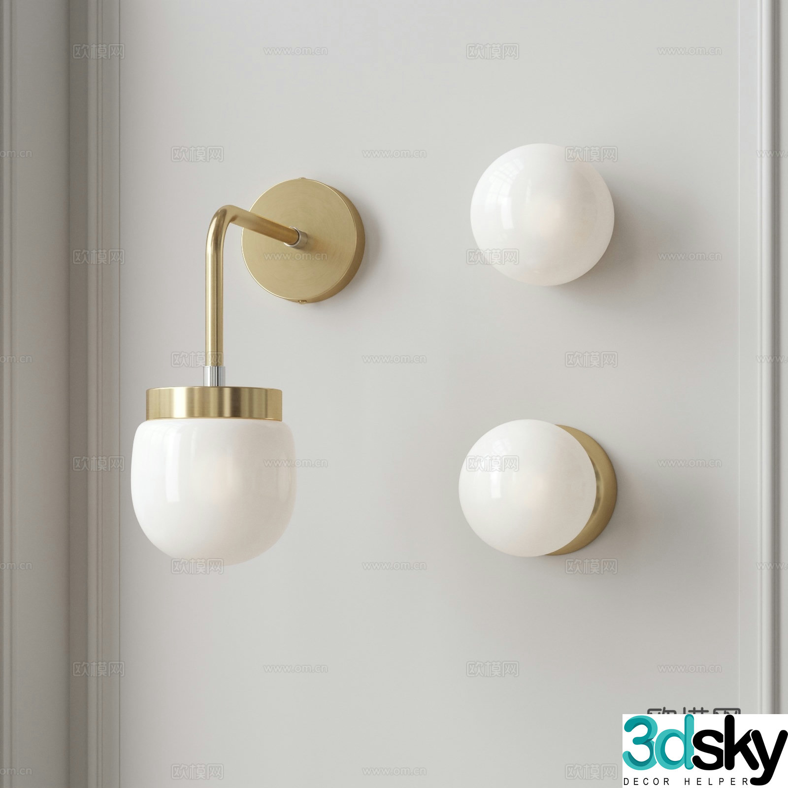 Wall lamp Marble lamp Marigne lamp Bedside wall lamp 3D model