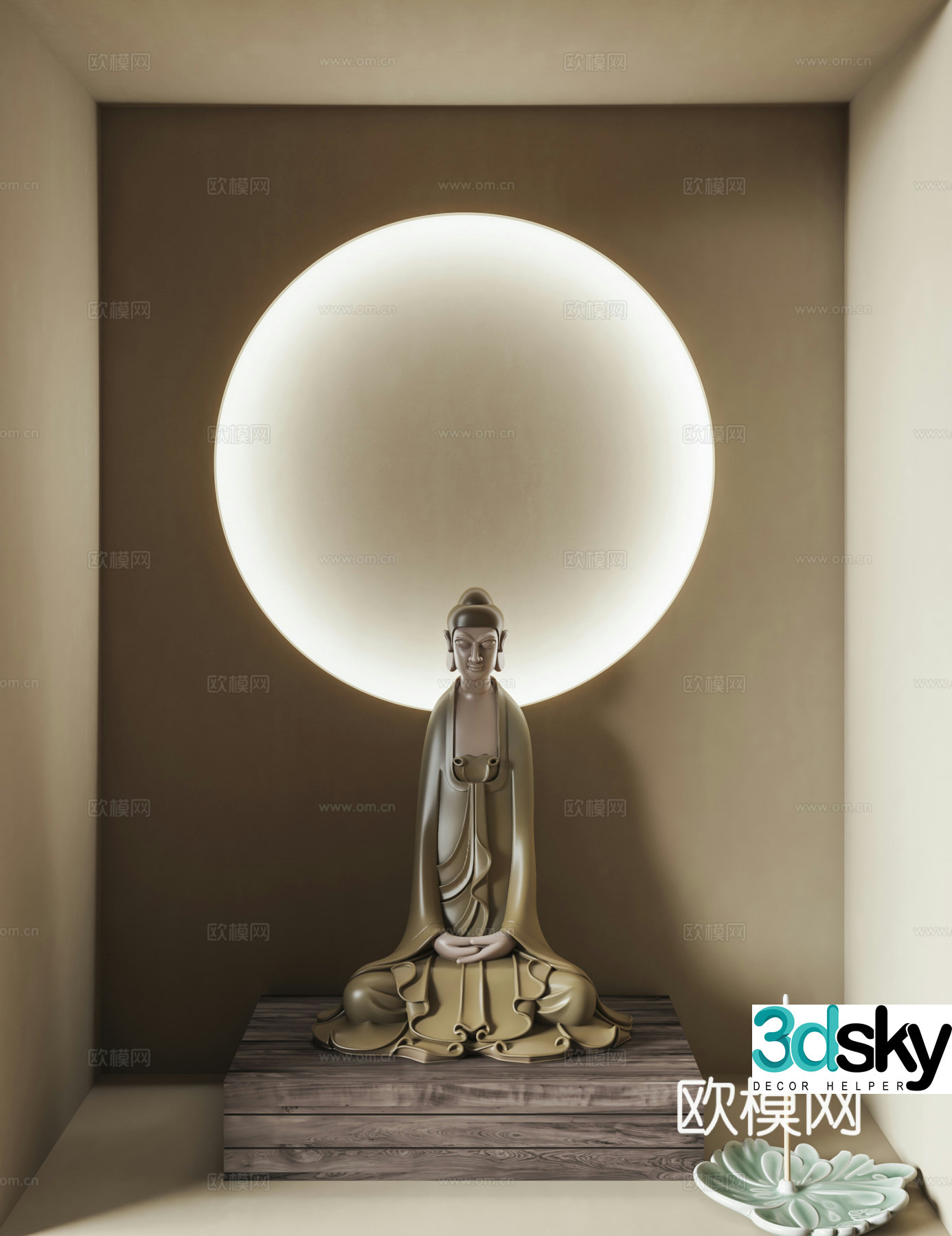Chinese style Buddhist niche 3D model