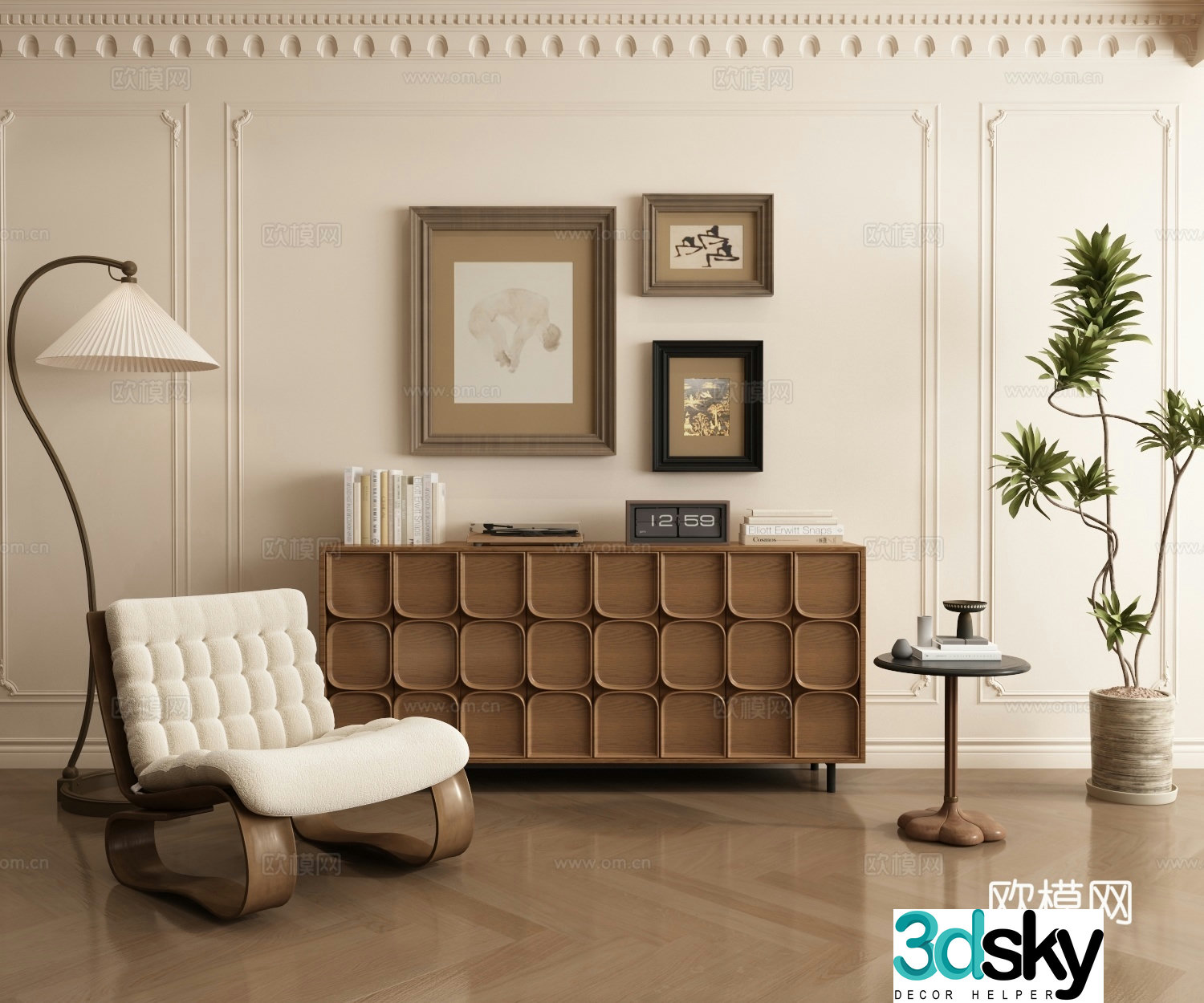Middle-aged sideboard 3D model