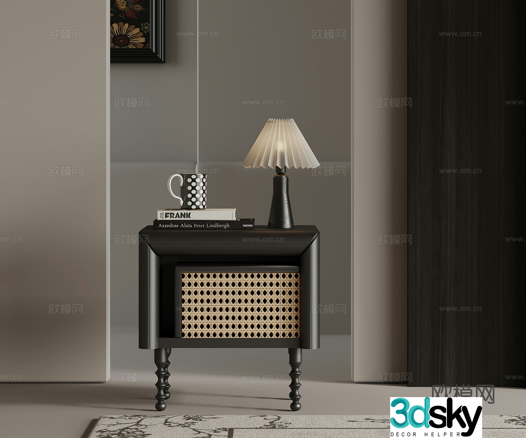 19 French bedside table lamp 3d model