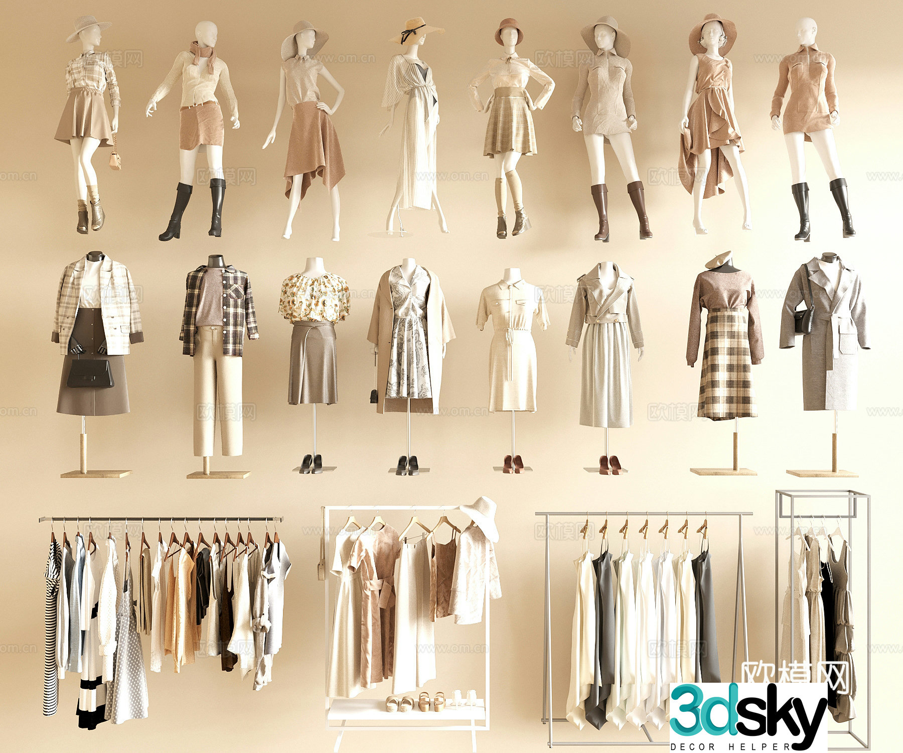 Clothing Shoes and Hats Clothing Model Clothing Skirt Hats Clothing Store Model 3D Model