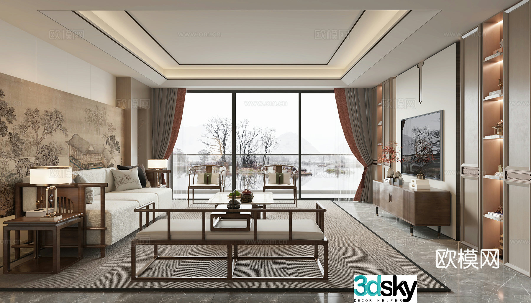 New Chinese living room 3D model