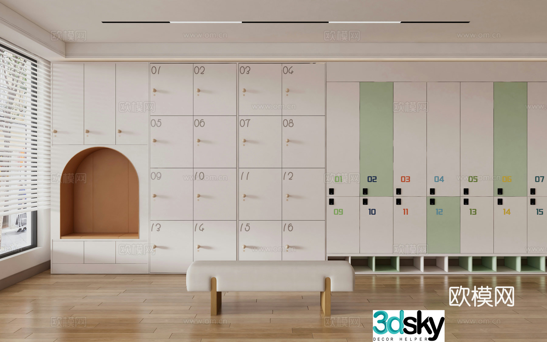 Storage cabinet locker bathroom locker public space locker bathroom locker 3d model