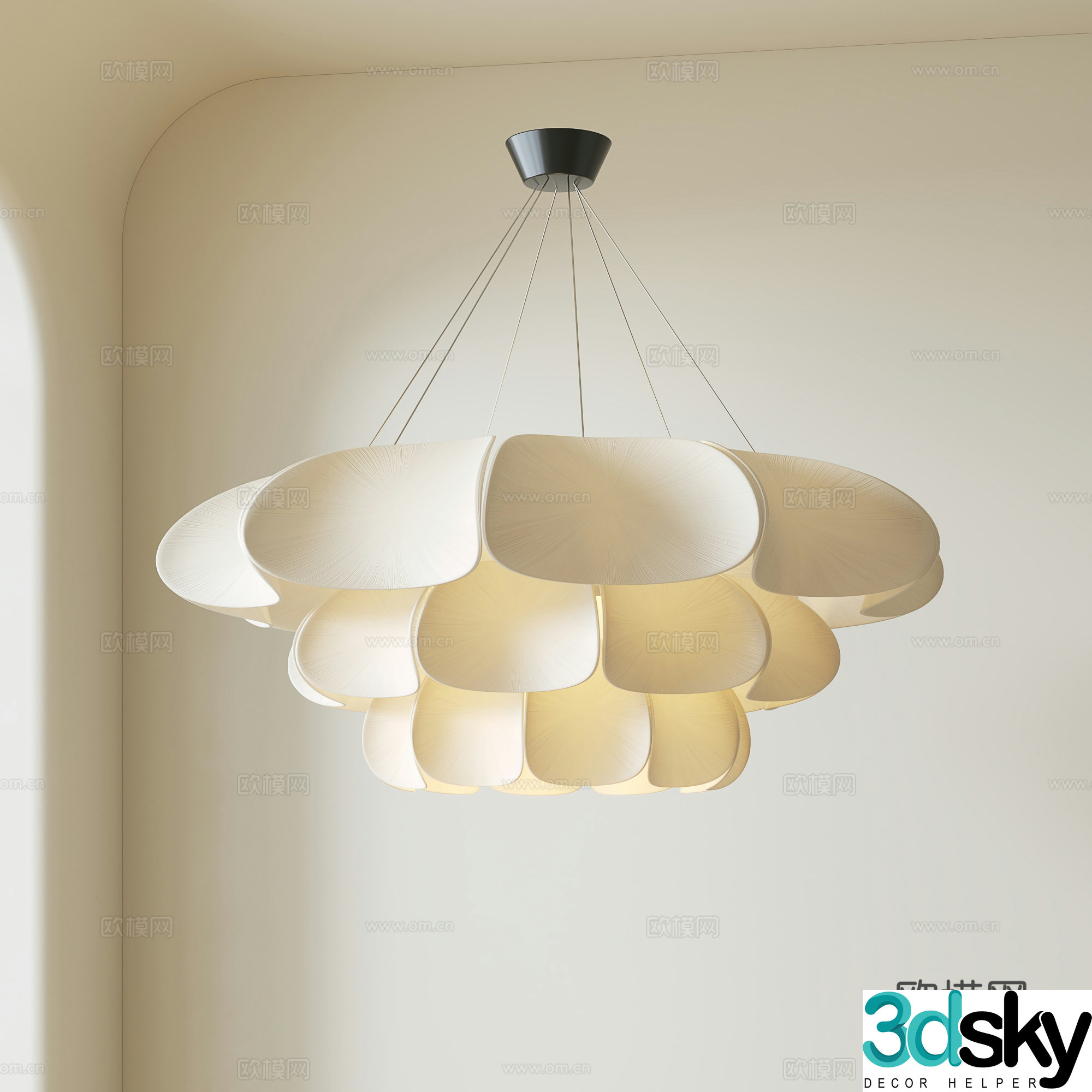 French medieval chandelier 3d model