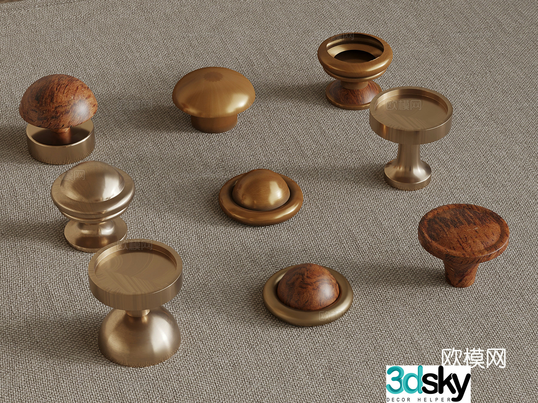 23 medieval style handle metal cabinet door handle 3D model