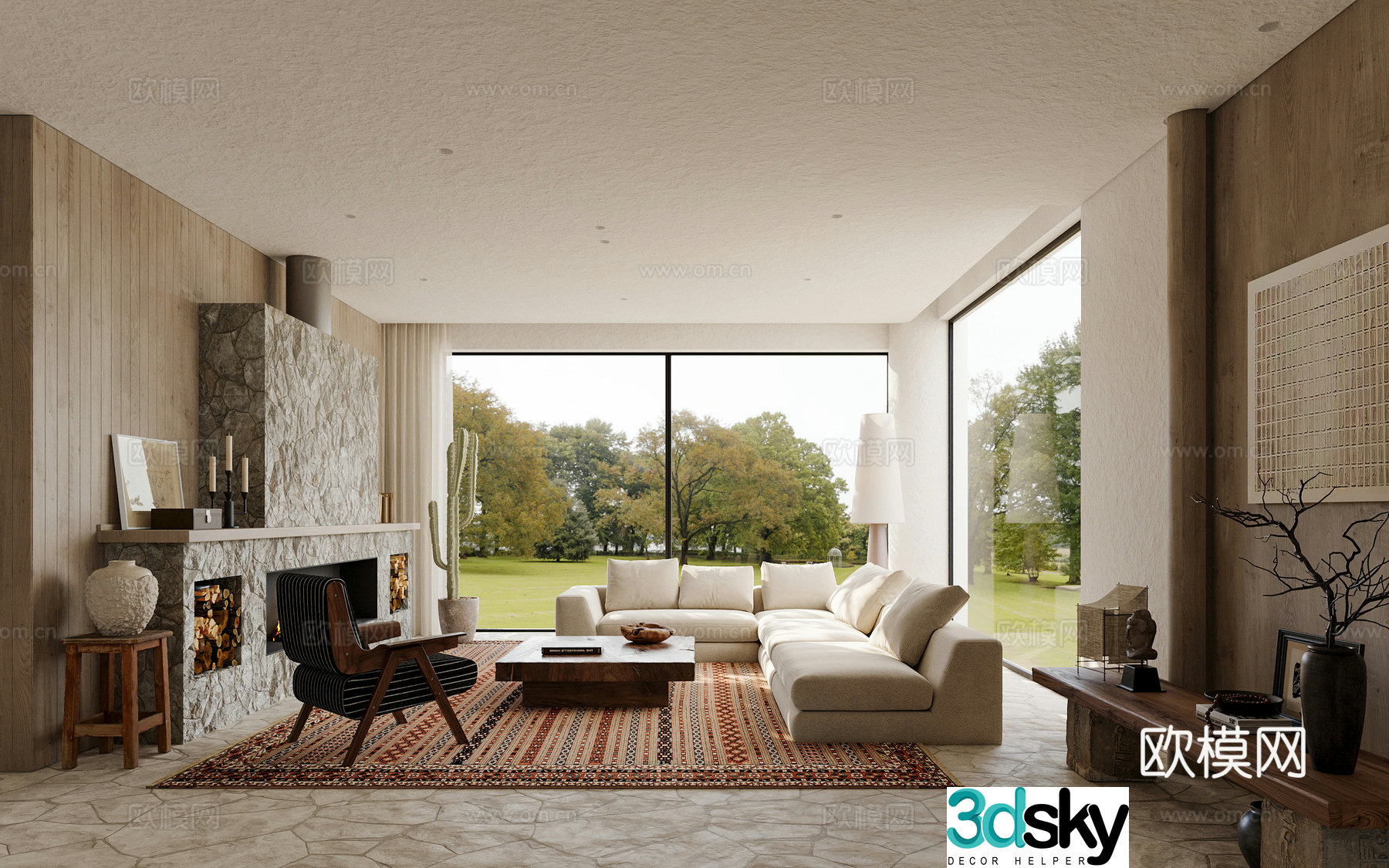 New Chinese living room Song style living room 3D model