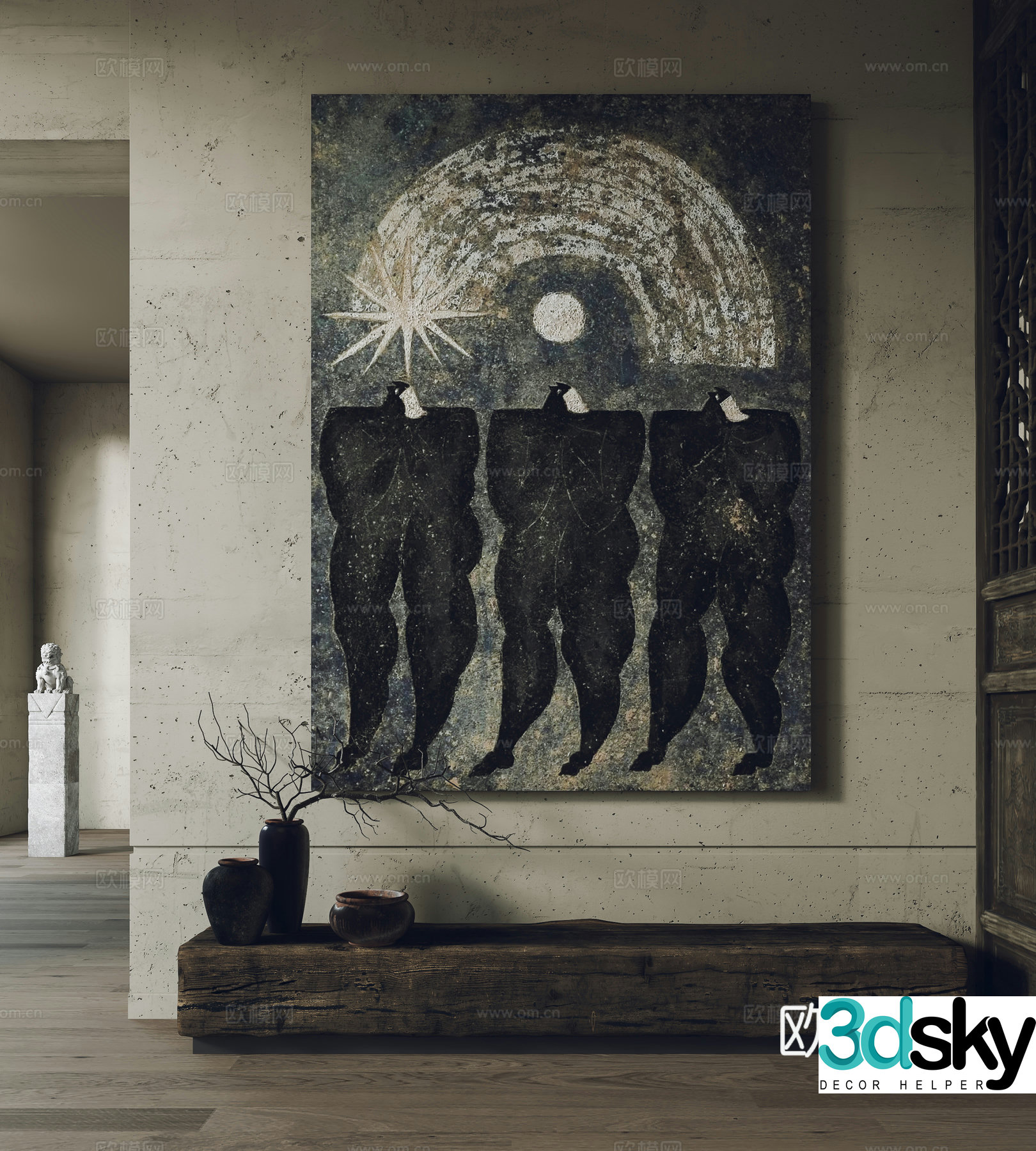 Wasabi wind hanging paintings decorative paintings ornaments 3D model