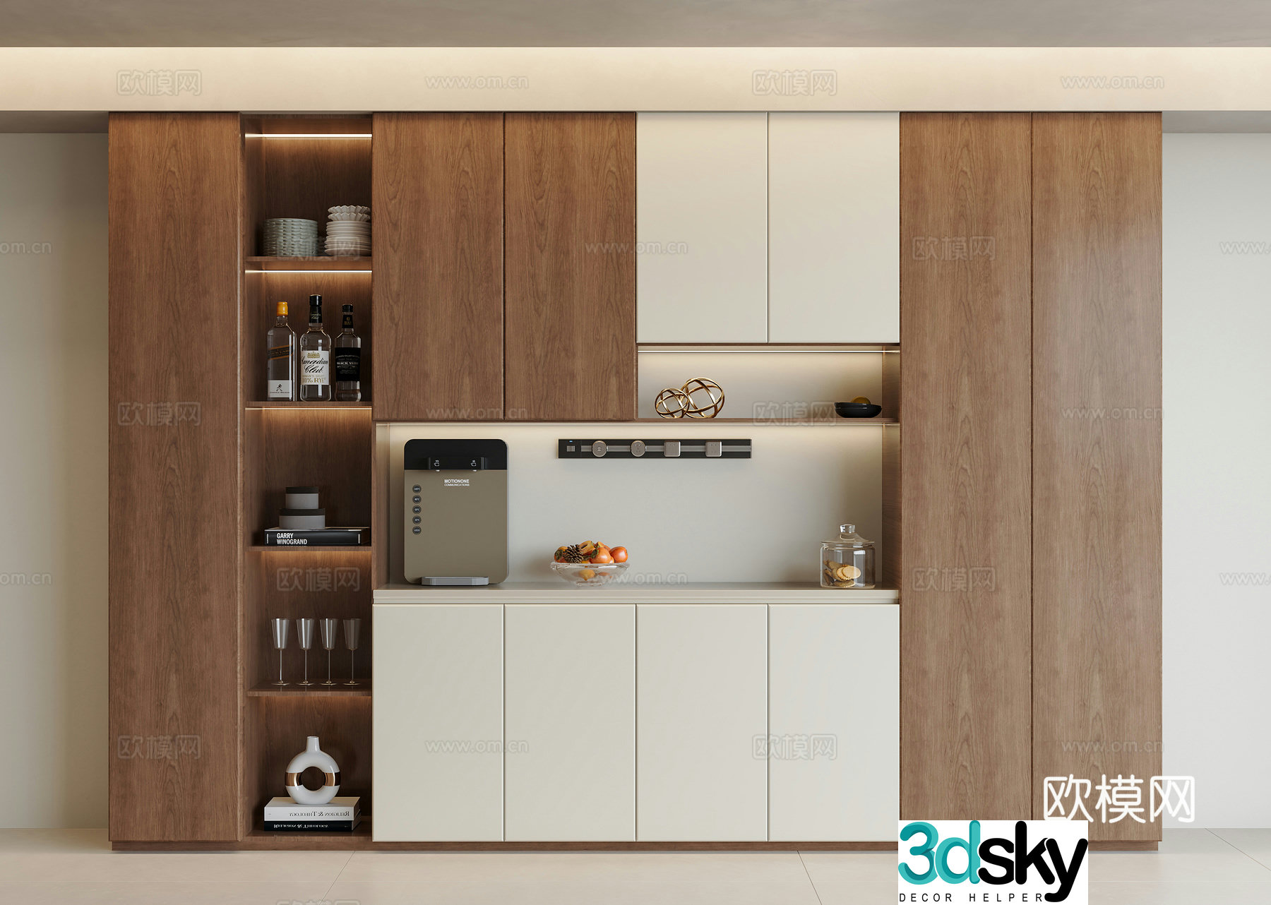Middle-aged wine cabinet sideboard wine cabinet hanging wine cabinet red wine cabinet sideboard wine cabinet open grid 3D model