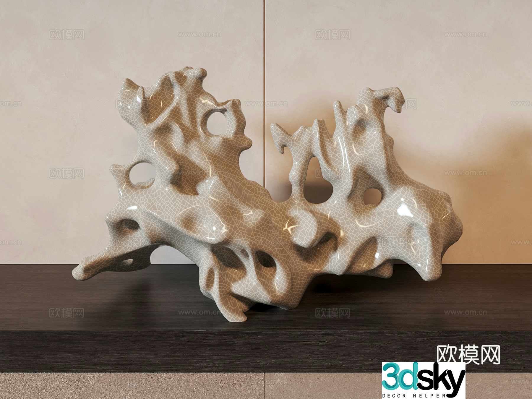 Ru kiln Taihu stone ornaments Art sculpture New Chinese sculpture Natural stone sculpture Ornaments 3D model