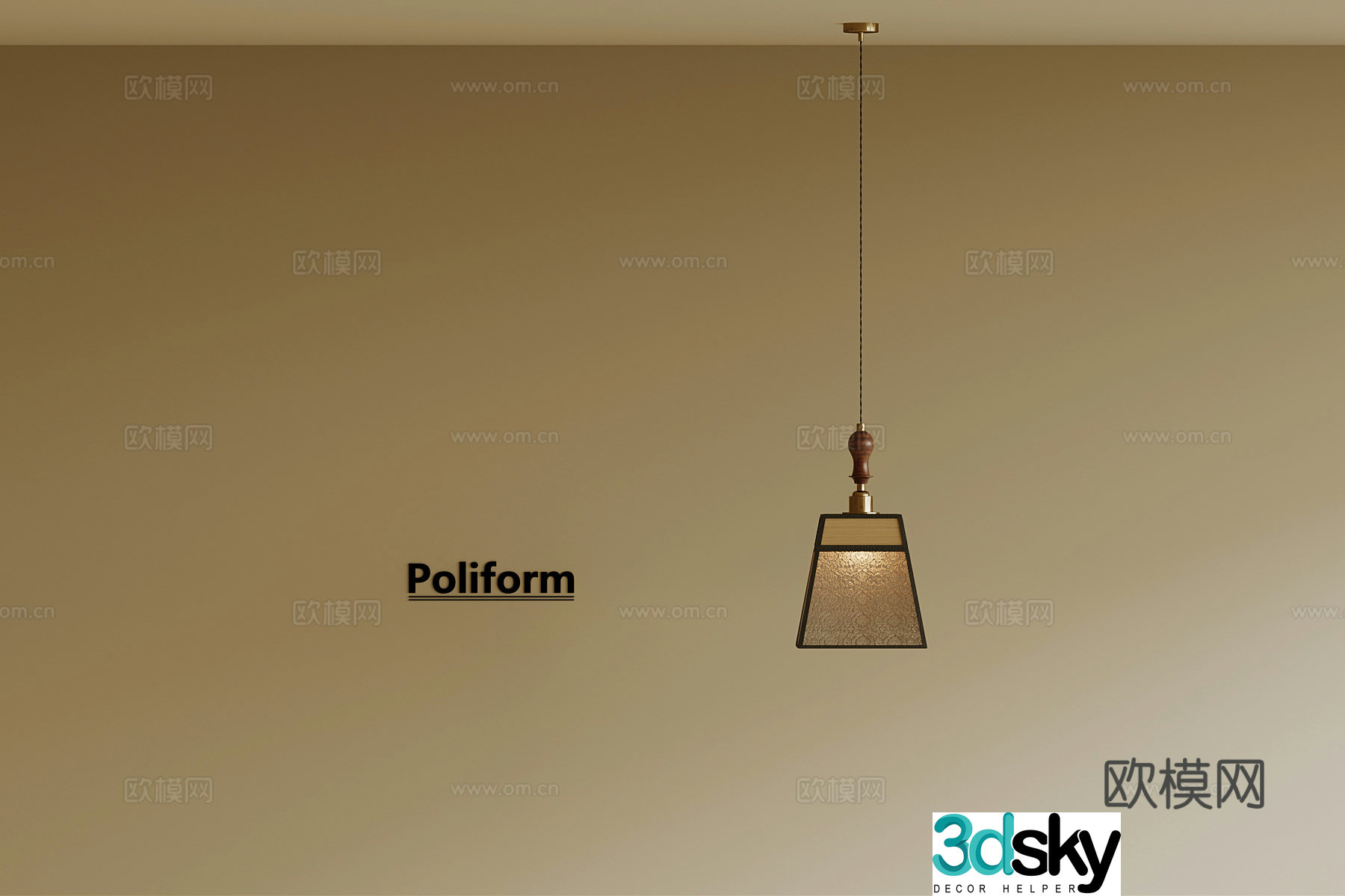French medieval style chandelier 3d model