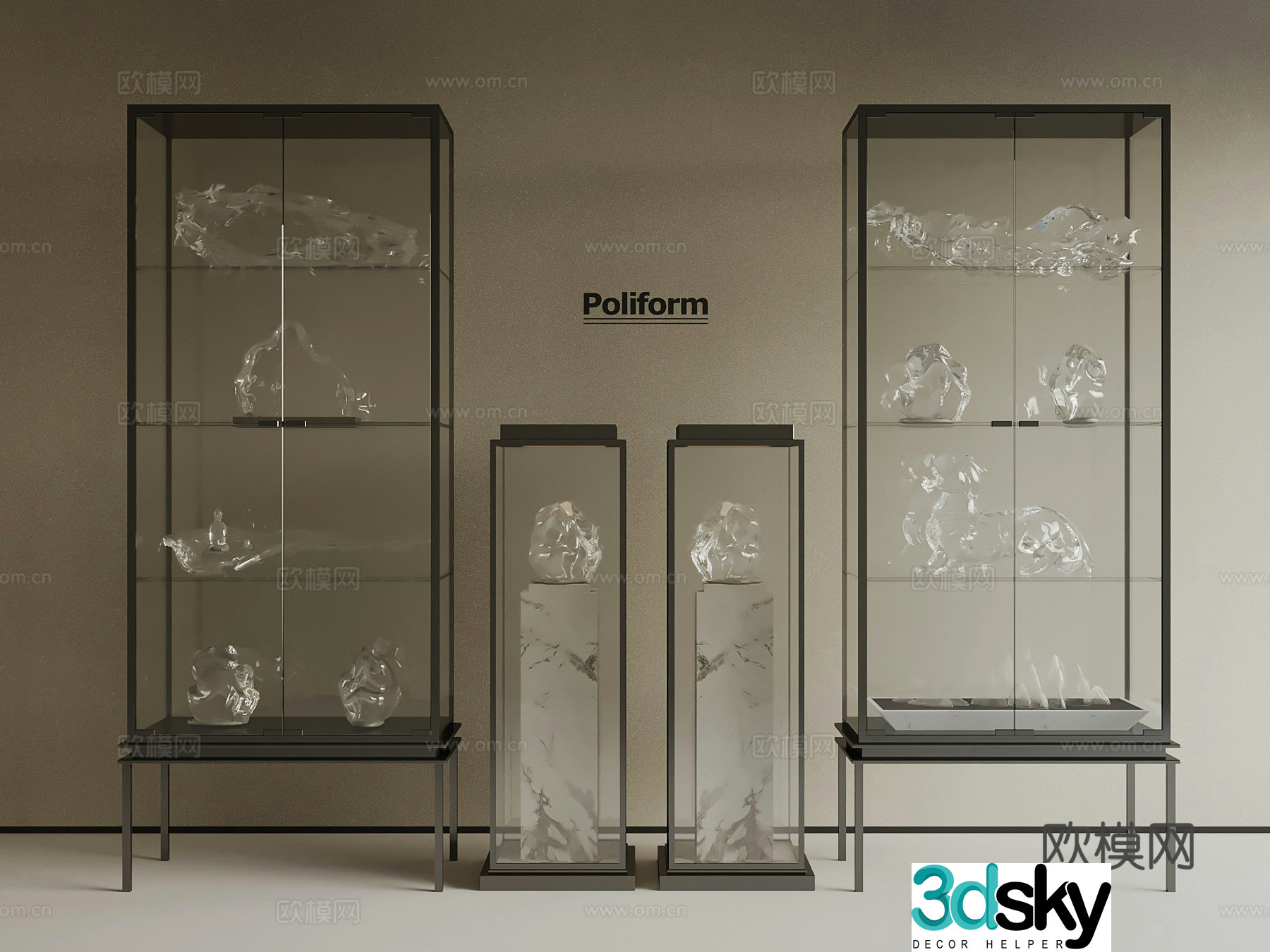 Modern display cabinet glass display cabinet 3d model