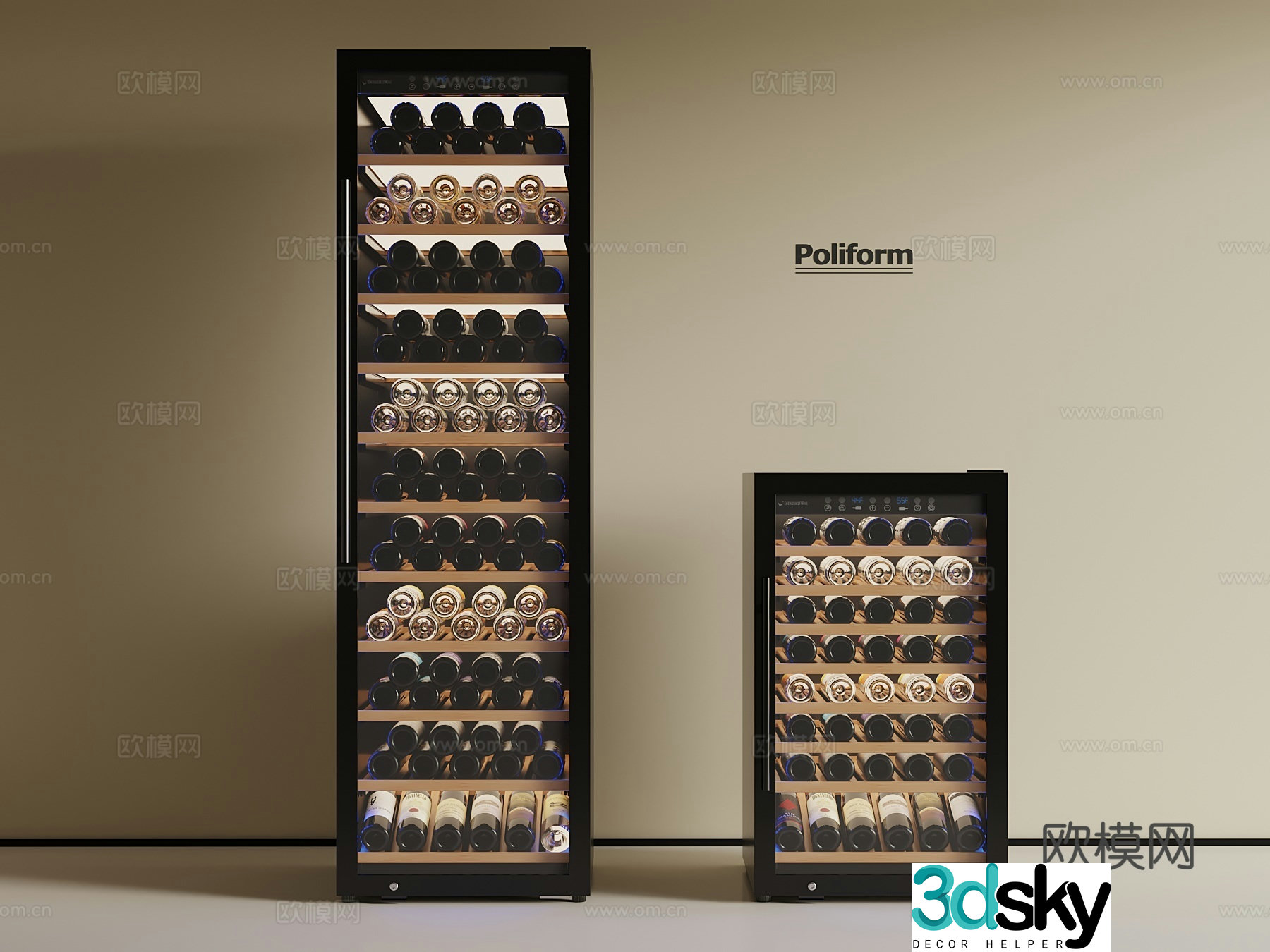 Modern wine cabinet 3d model