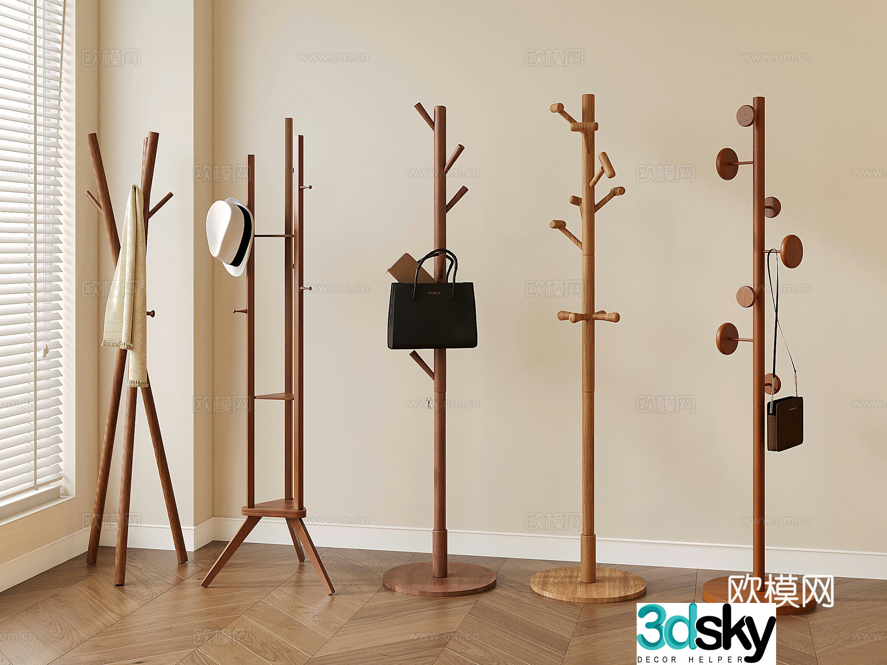 Modern medieval clothes hanger floor-standing clothes hanger clothes hanger clothes hanger clothes 3d model