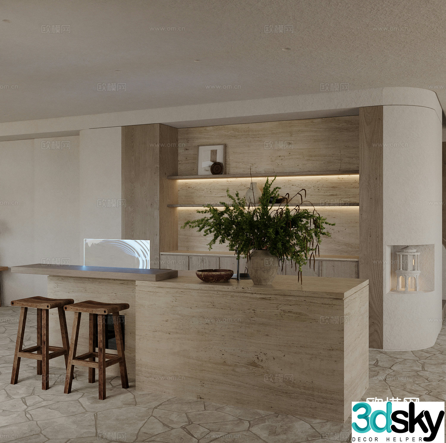 Modern restaurant 3d model