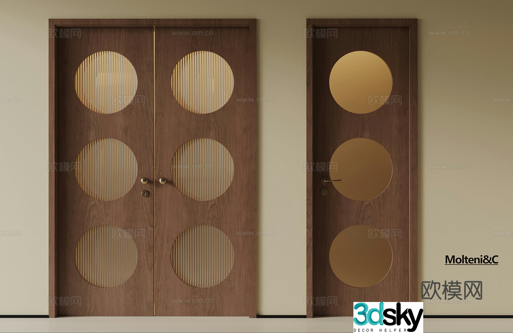 Double door Single door 3D model