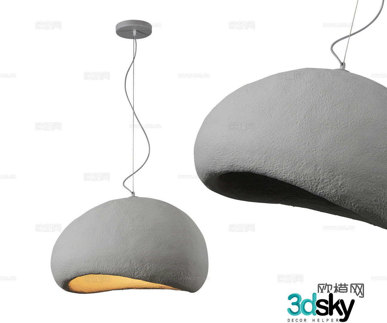 Micro-cement chandelier Cement chandelier Restaurant chandelier Medium chandelier 3D model