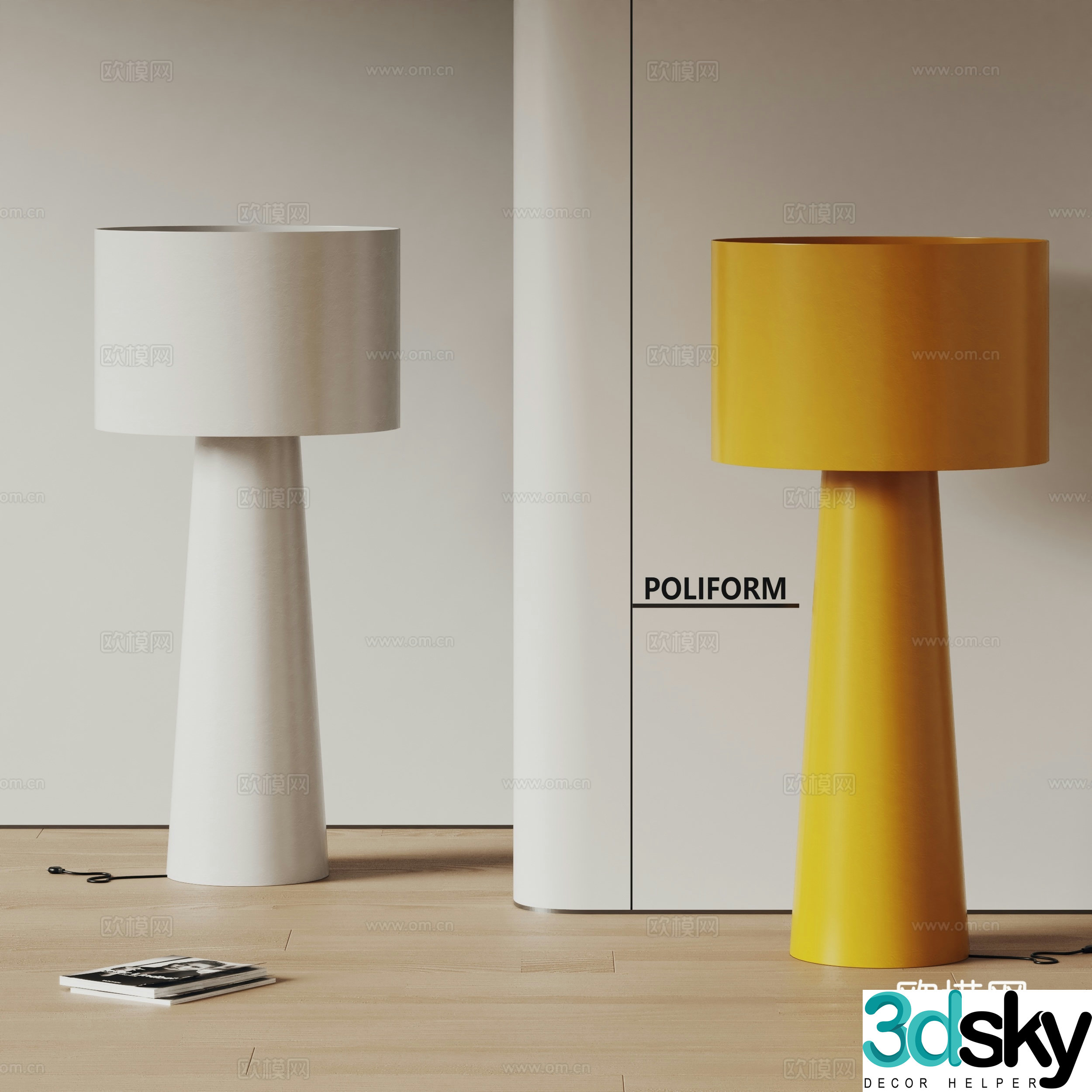 Poliform modern floor lamp simple floor lamp Bauhaus floor lamp 3d model