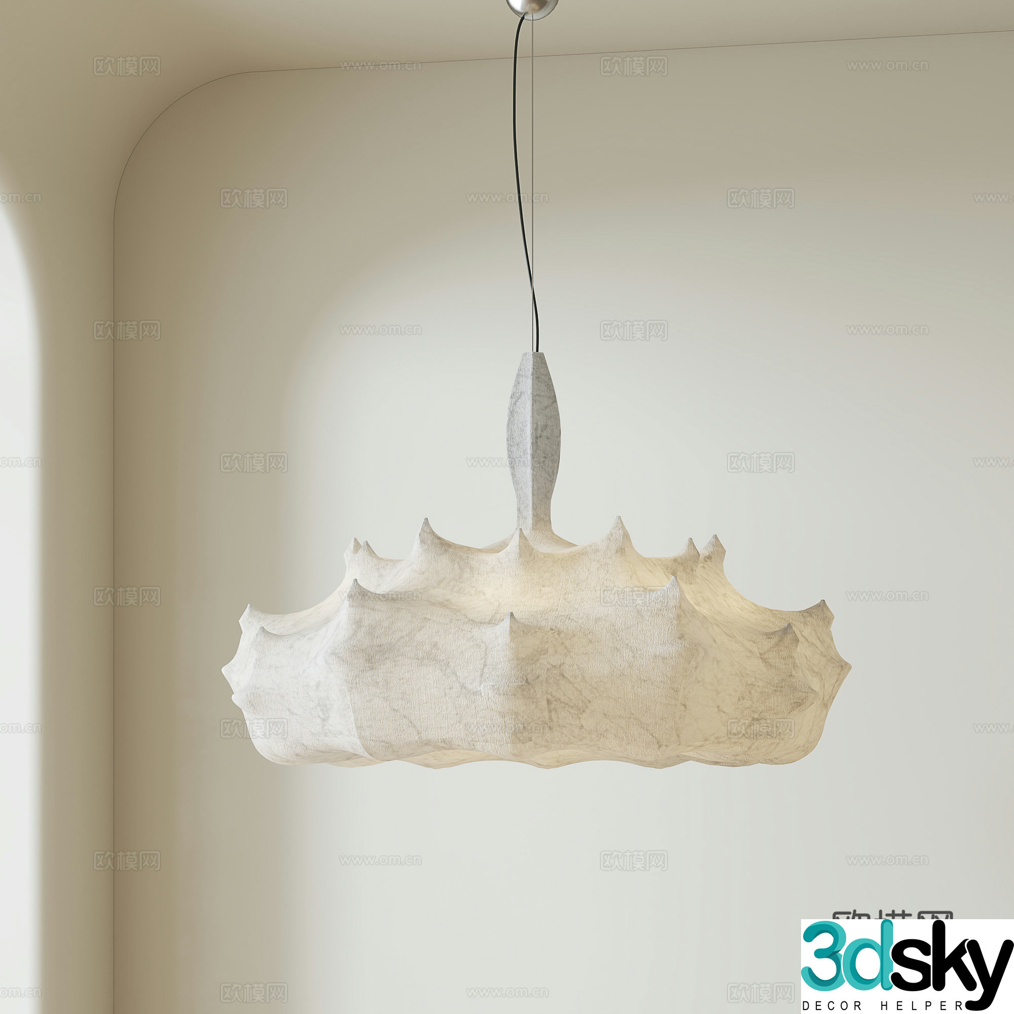 Wasabi wind ancient chandelier 3d model