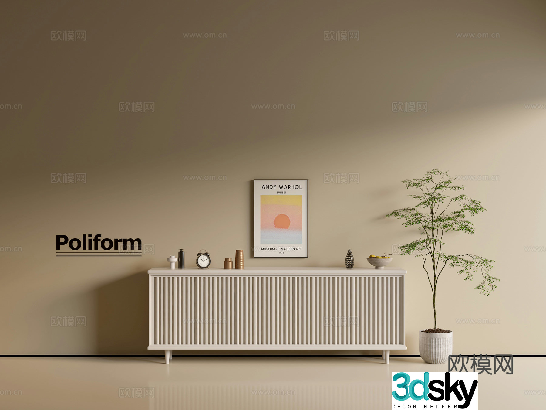Modern cream wind chest of cabinet ins wind minimalist wind cabinet whole cabinet sideboard balcony cabinet 3d model