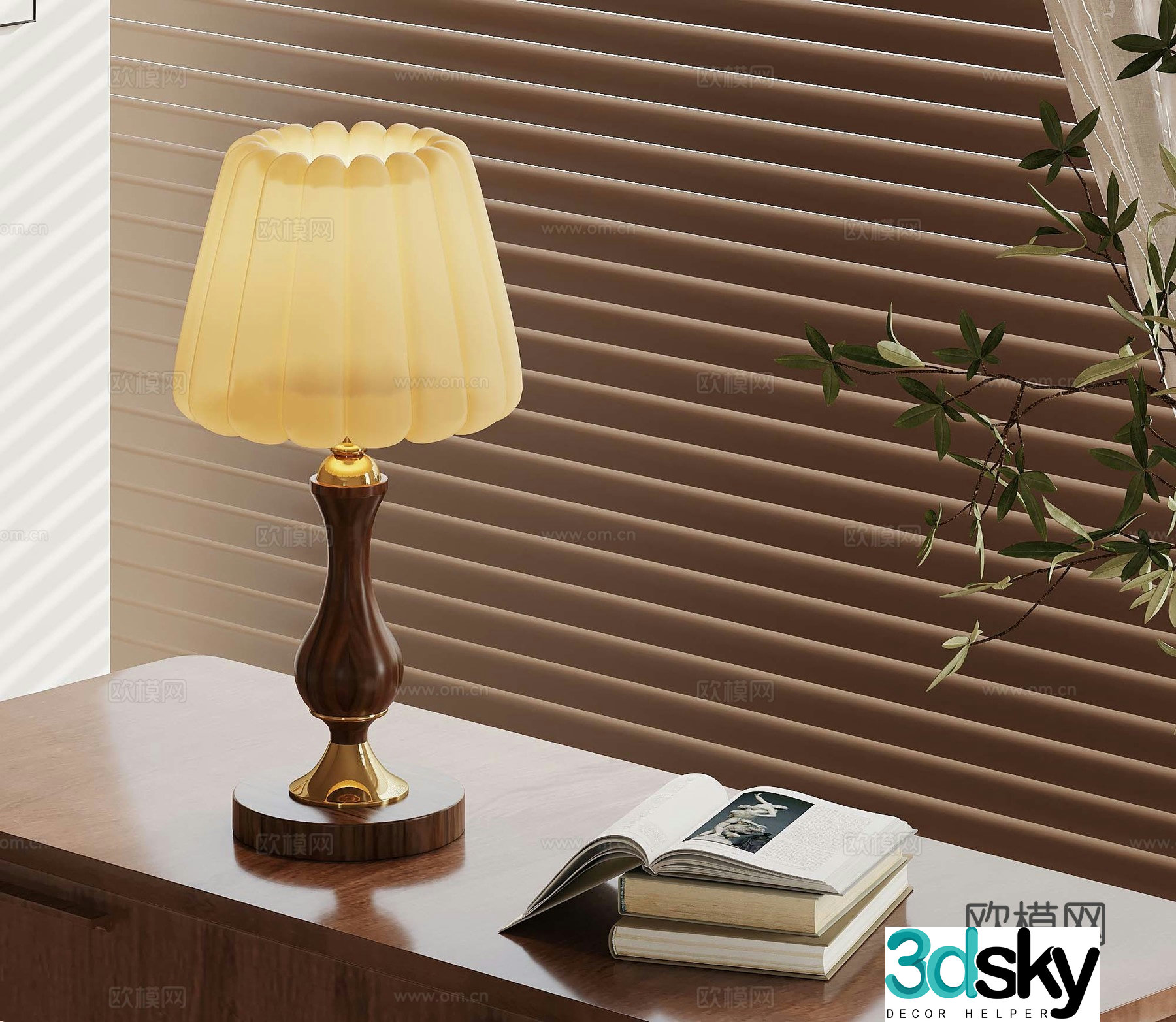 33 French medieval style table lamp 3D model