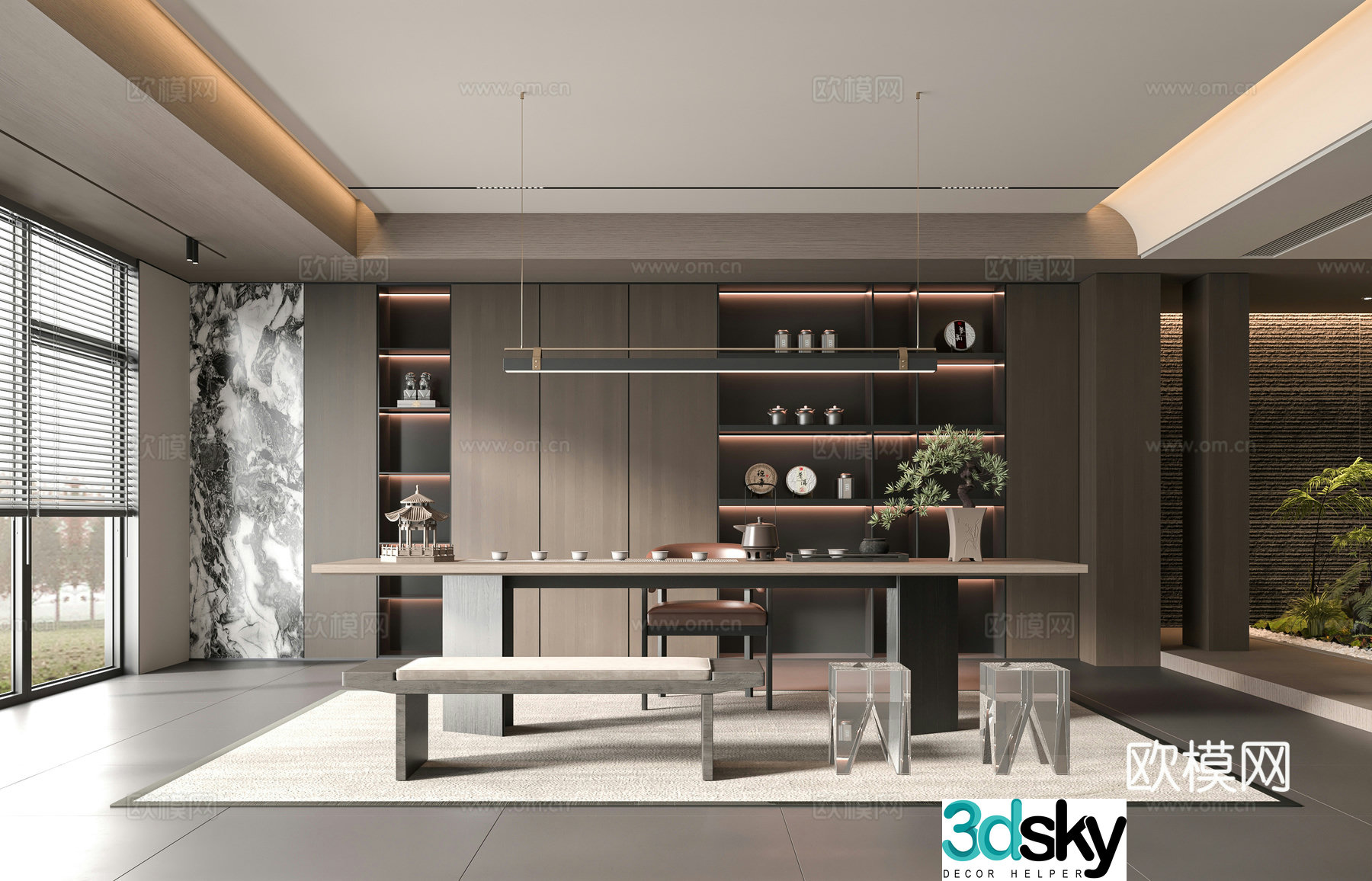 Modern tea room 3d model