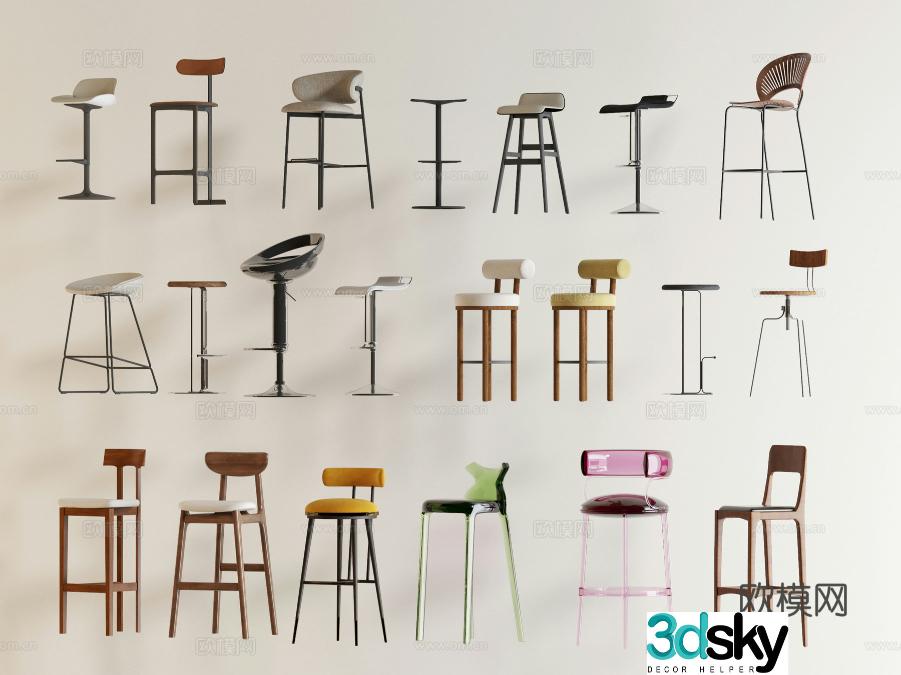 Bar chair chair bar chair 3d model
