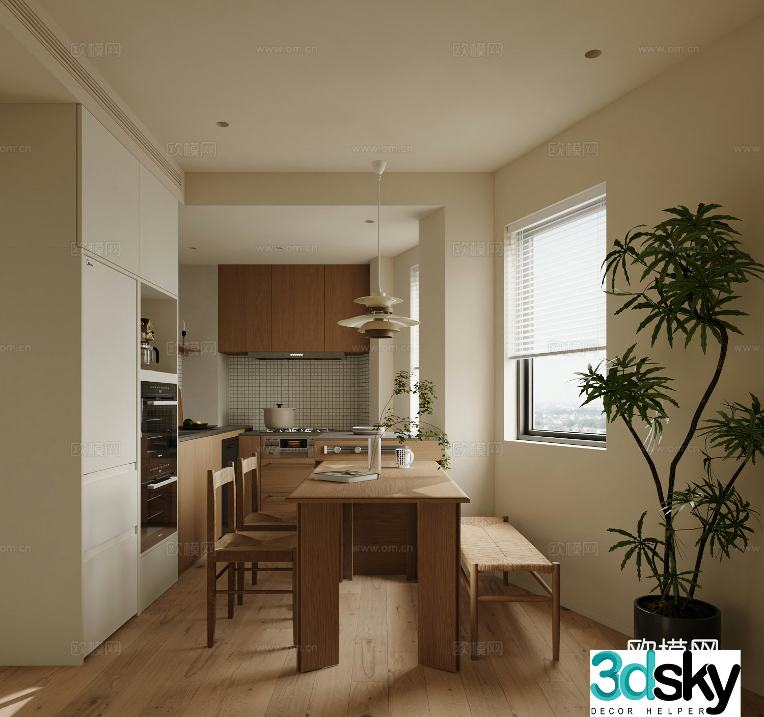 Modern restaurant kitchen 3d model