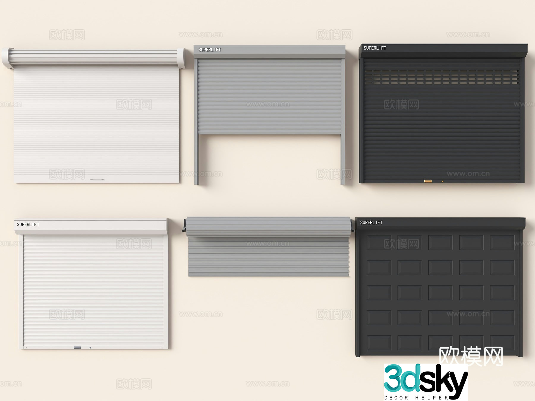 Modern roller shutter door Rolling gate Garage door Factory warehouse door Shop rolling gate Iron door Corrugated 3D model