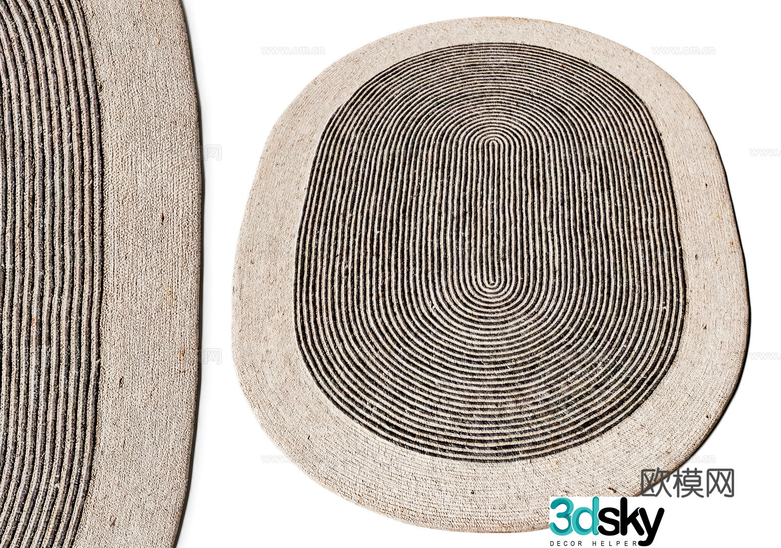 Wasabi Oval Carpet Medium-shaped Carpet Japanese Carpet Oval Carpet 3D Model