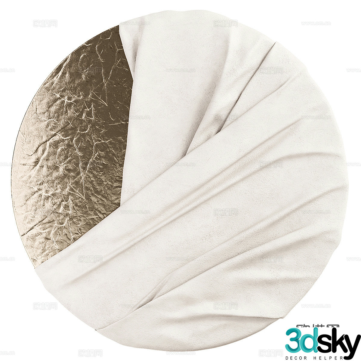 New Chinese style wall decoration round wall decoration pendant 3D model