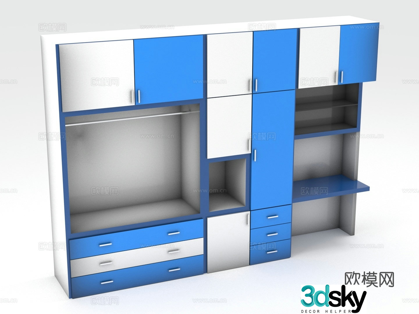 Storage cabinet wardrobe chest of drawers combination cabinet cabinet 3d model