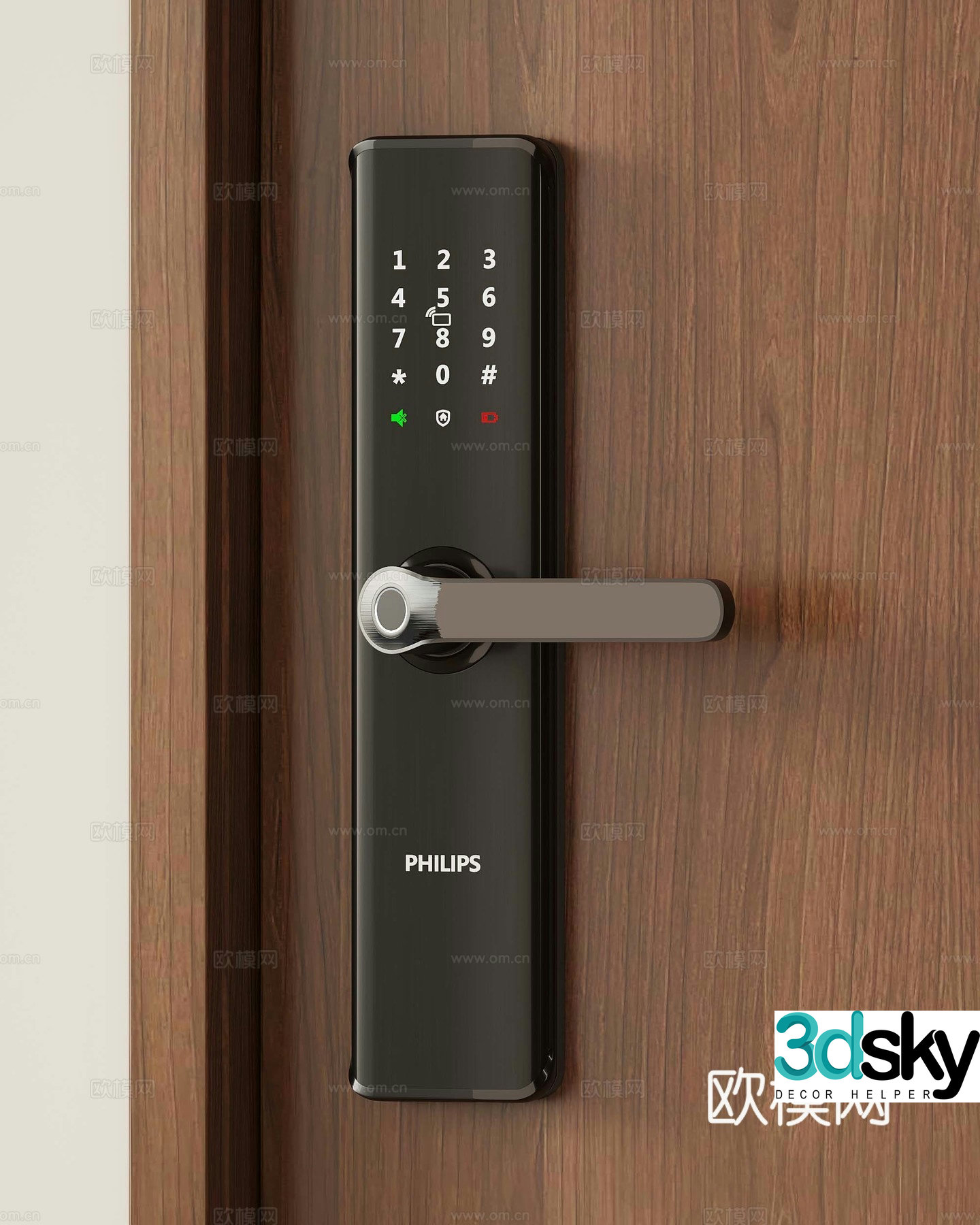 13 modern smart lock fingerprint lock password lock door lock door handle 3d model