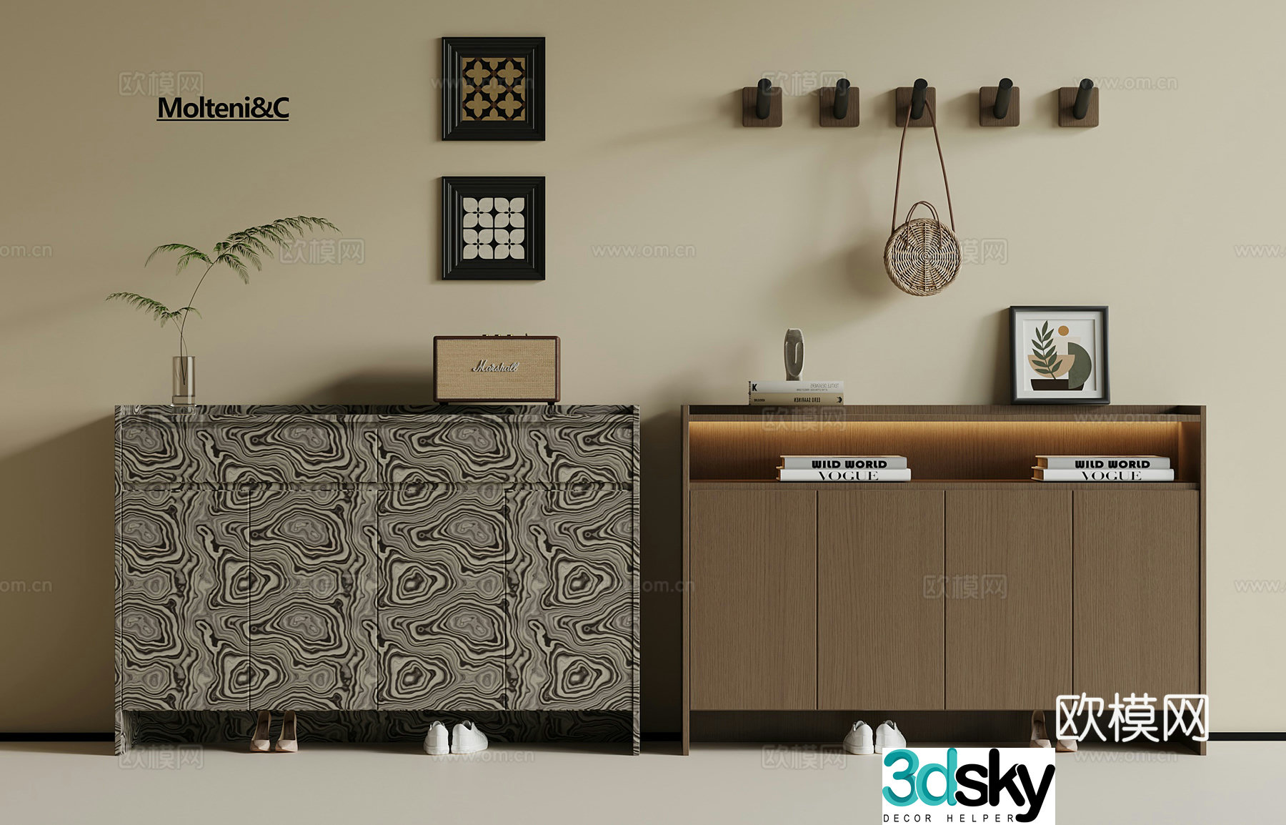 Italian shoe cabinet 3d model